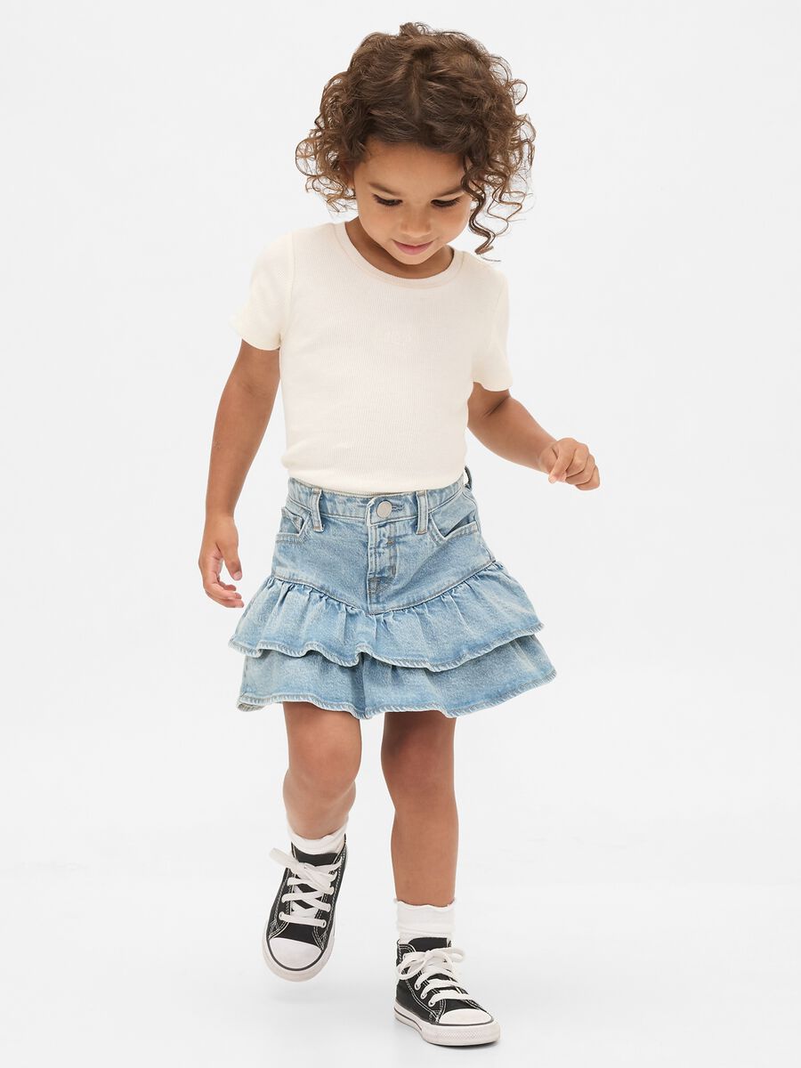 Denim skirt with ruffles for girls Baby Girl_0