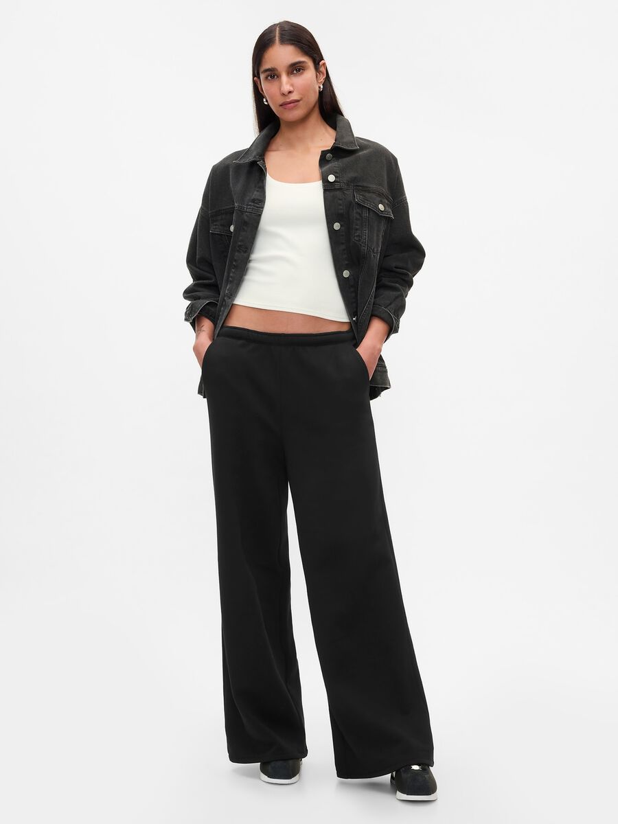 Pantaloni ampi in misto cotone Donna_0