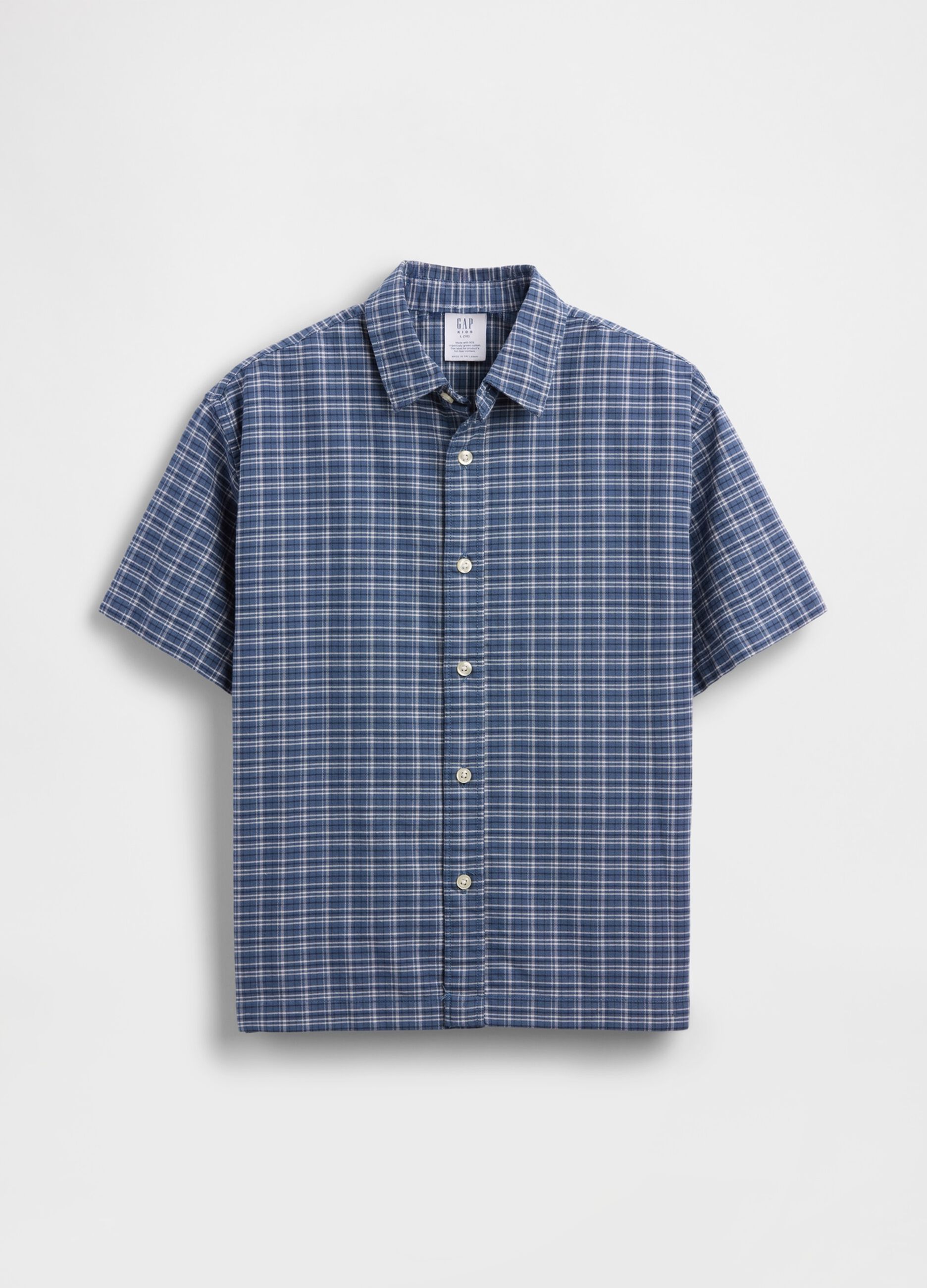 Camicia a maniche corte in cotone elasticizzato