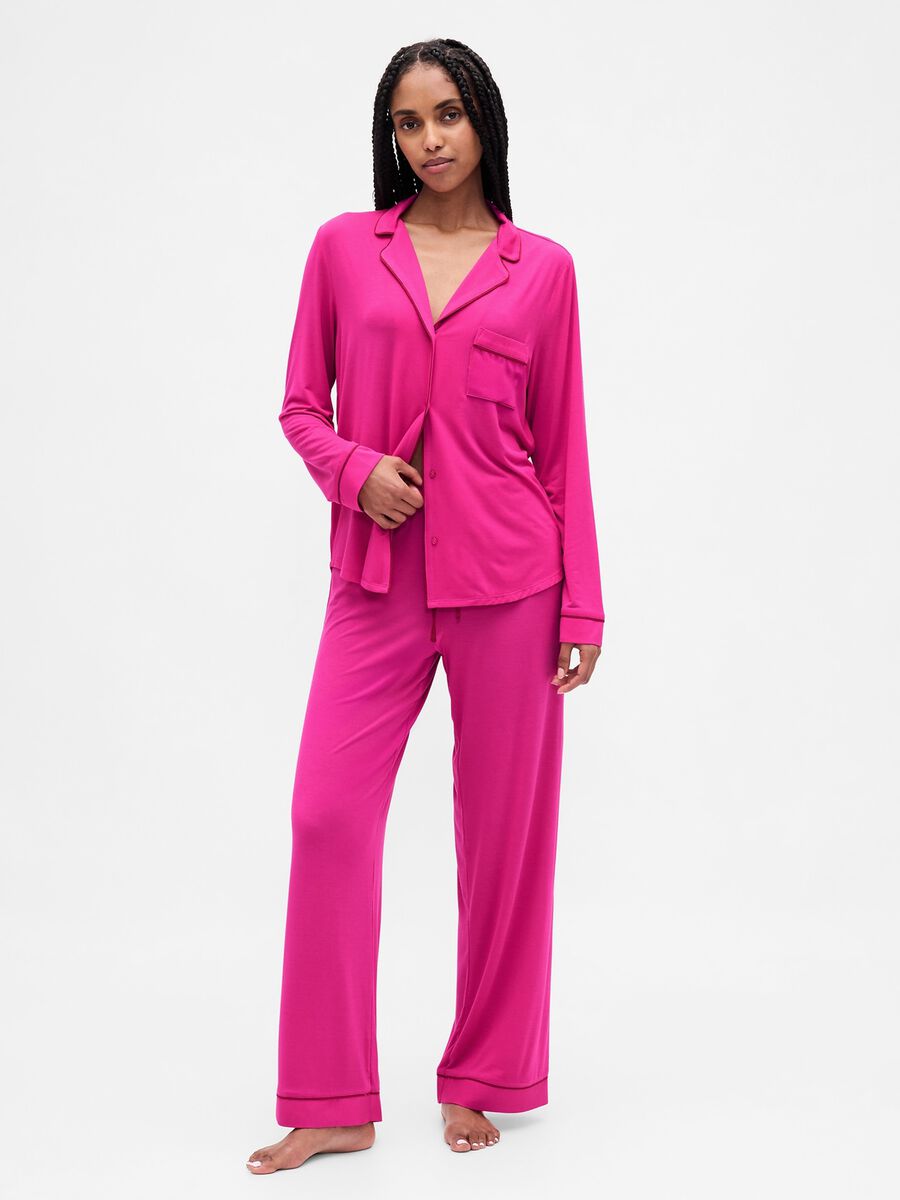 Pigiama rosa in modal elasticizzato Donna_1