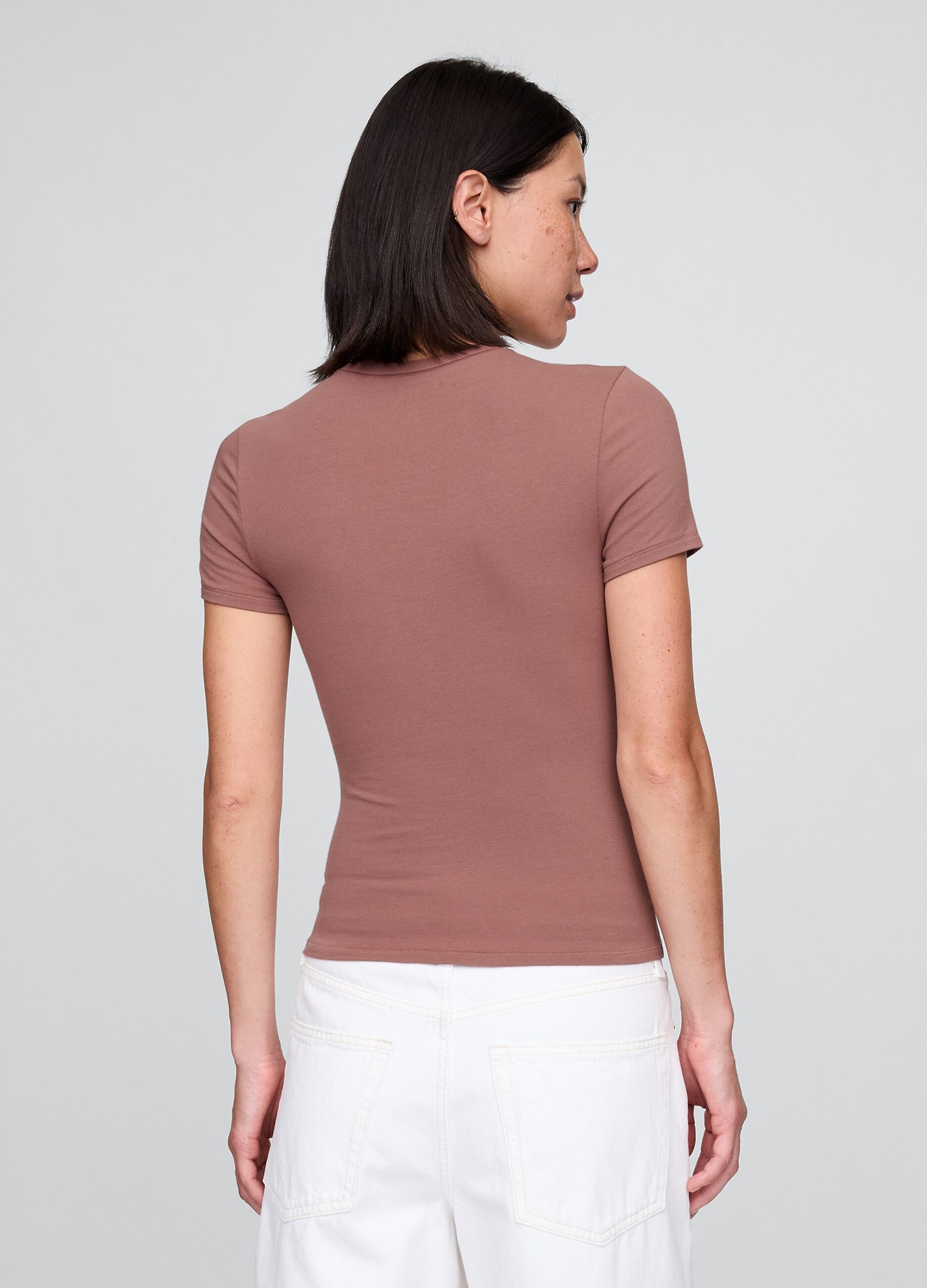 T-shirt marrone elasticizzata_2