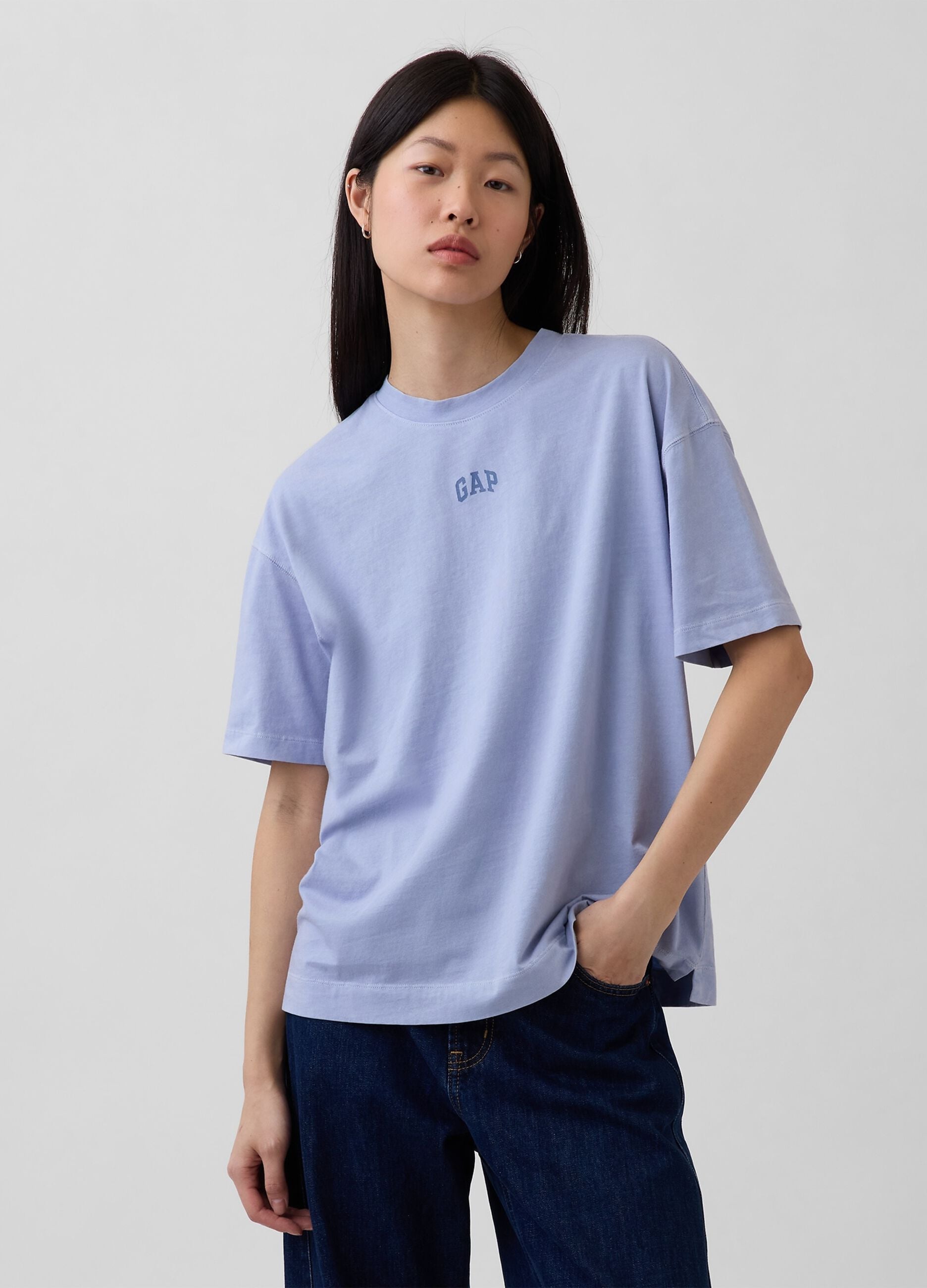 T-shirt a maniche corte in puro cotone con logo GAP