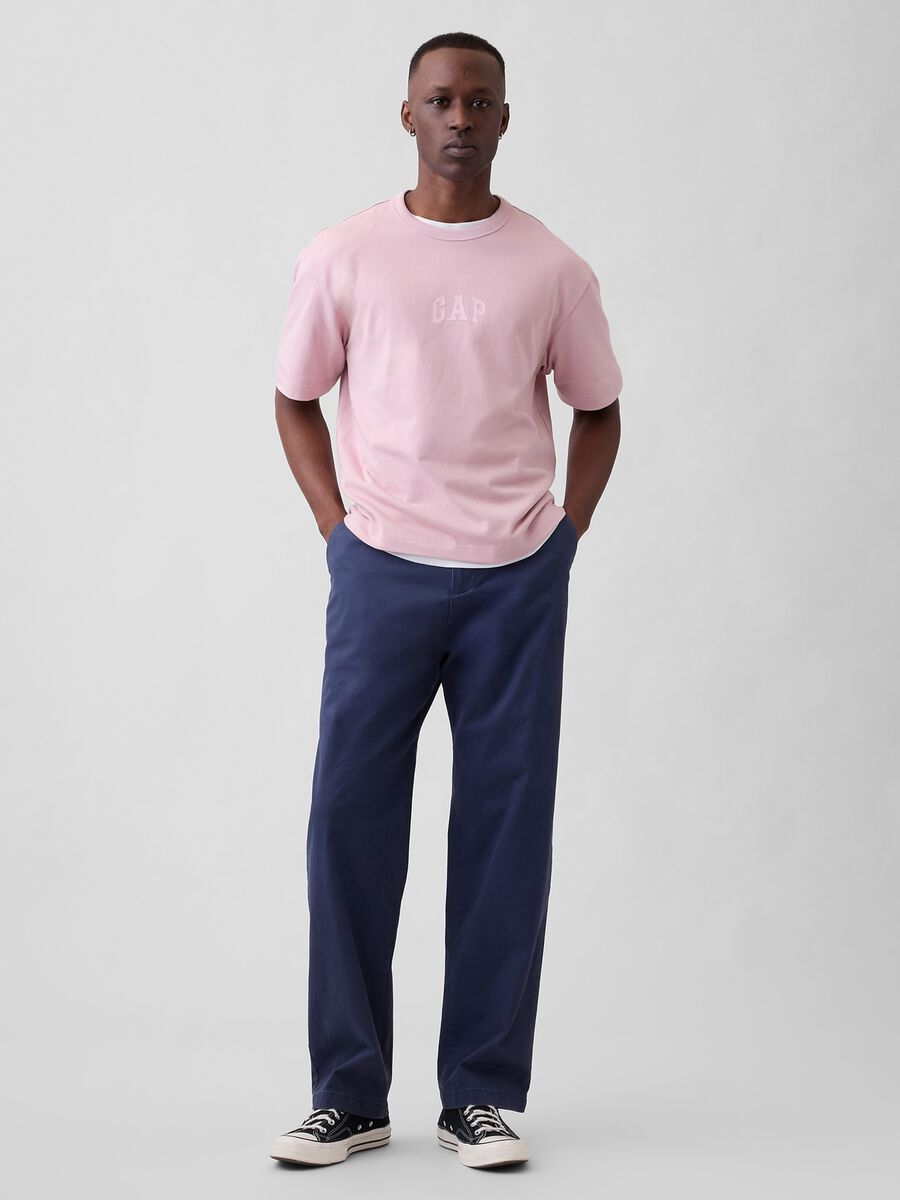 T-shirt in puro cotone a maniche corte con logo GAP Uomo_2
