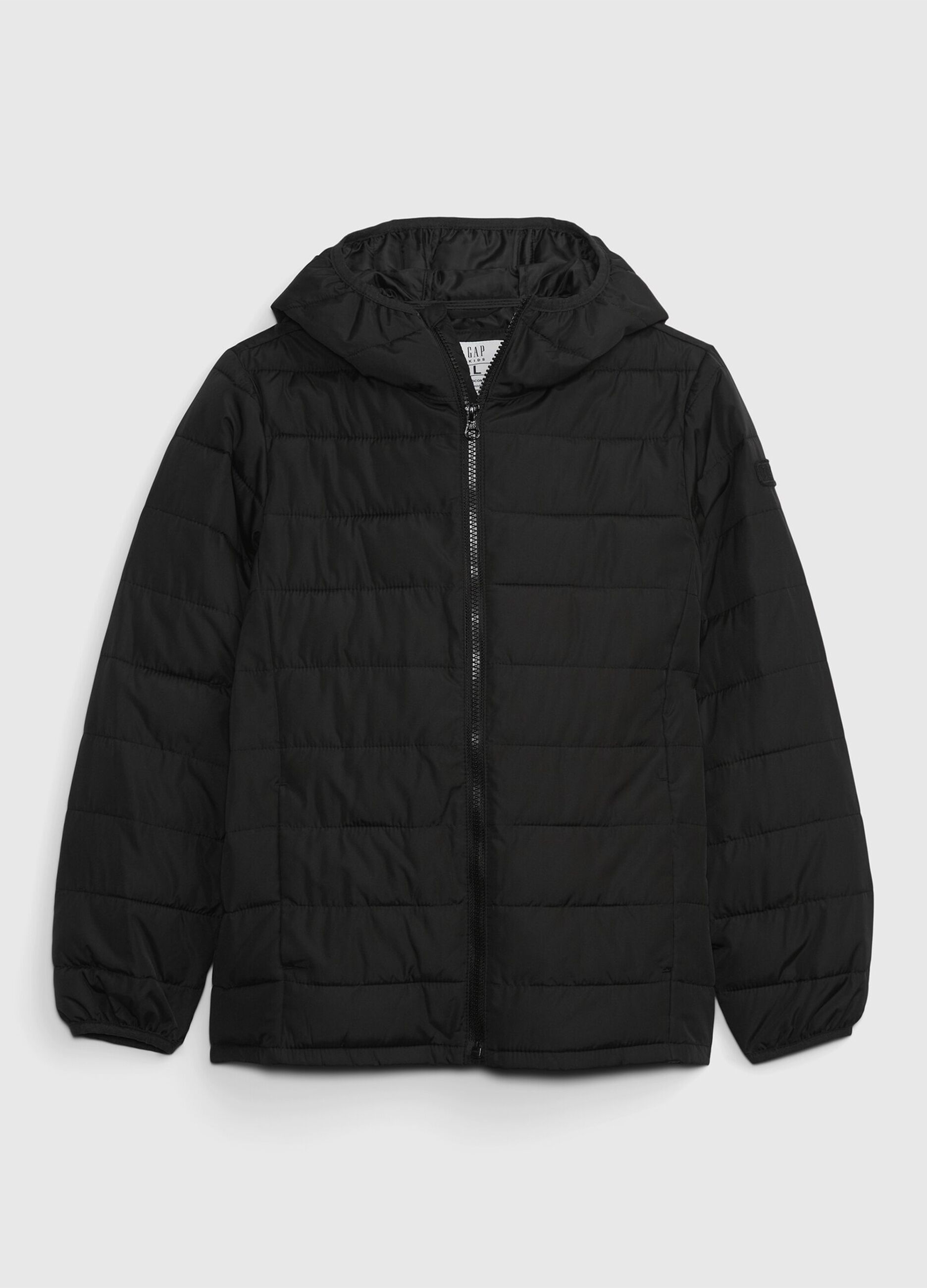 Full-zip down jacket with hood