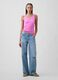 Tank top in cotone elasticizzato a costine con logo GAP_2