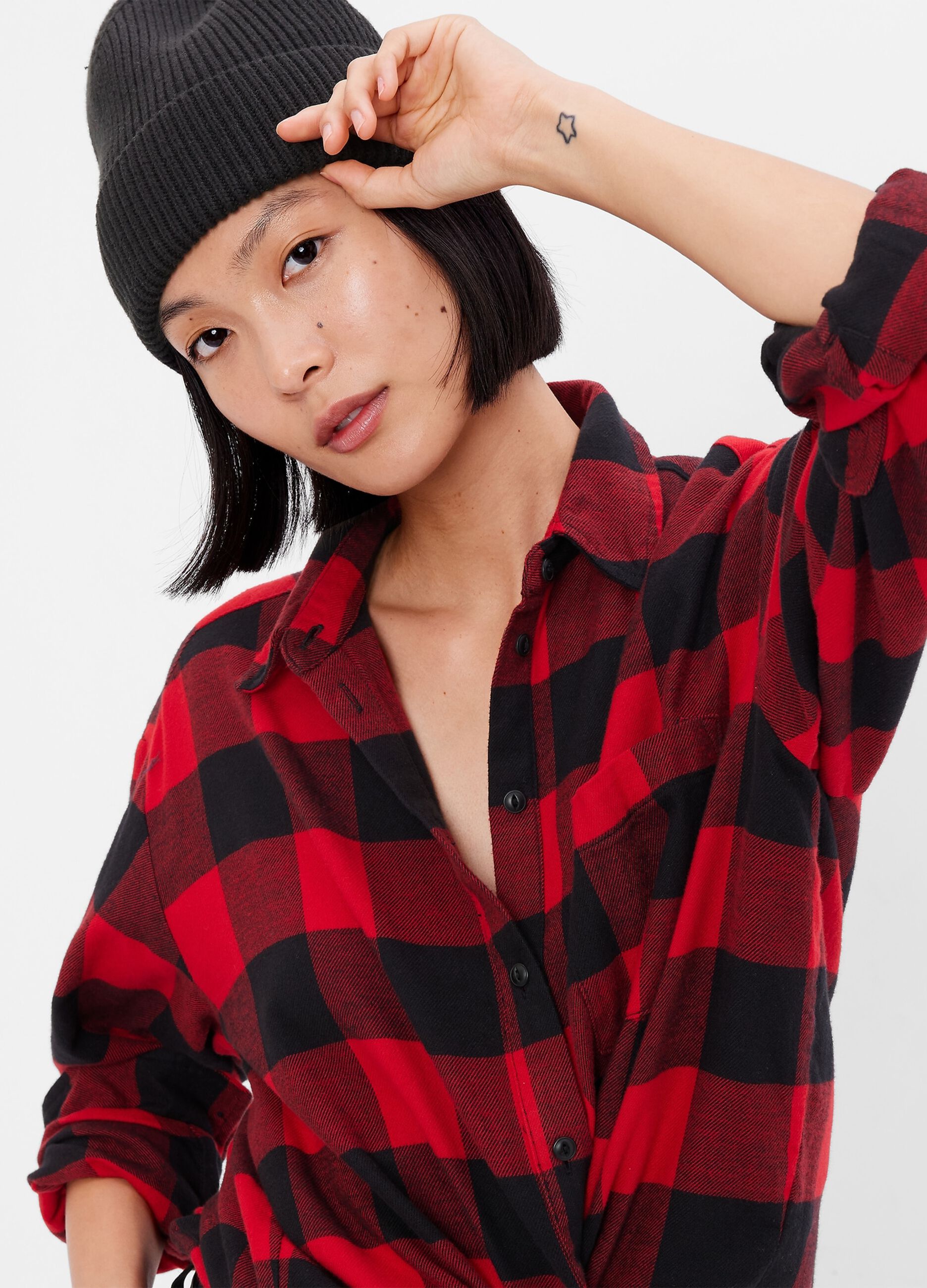 Oversized check flannel shirt_2