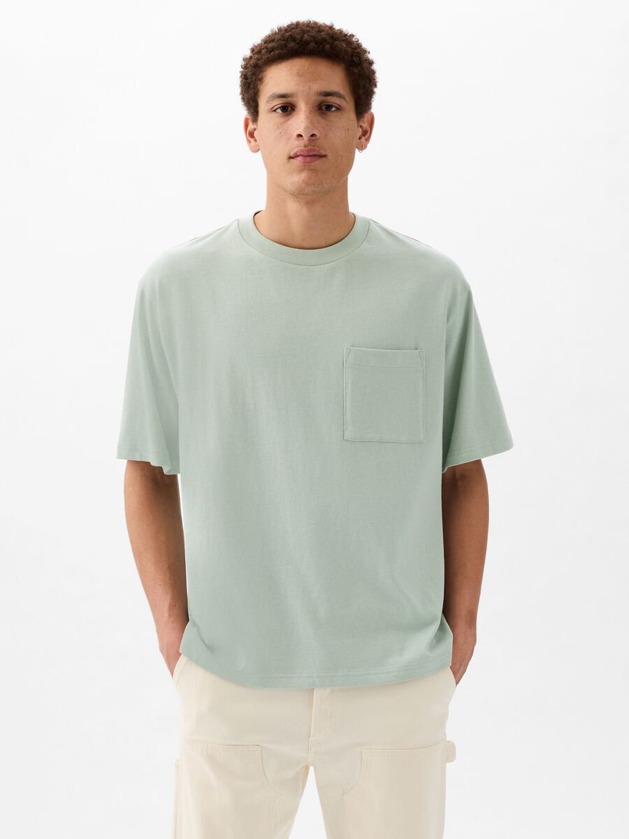 T-shirt in cotone con tasca Uomo_0