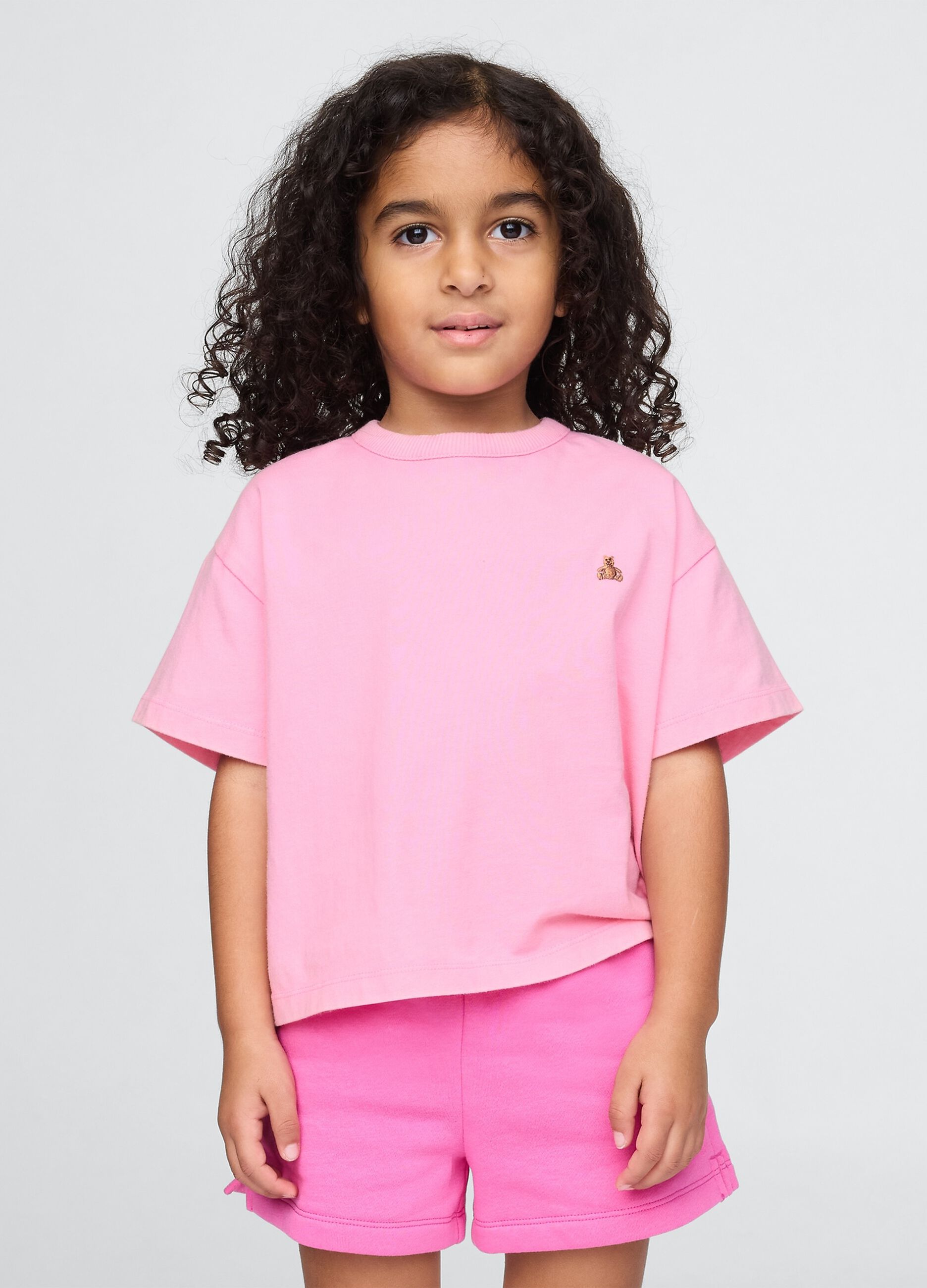 Maglietta oversize rosa per bambina
