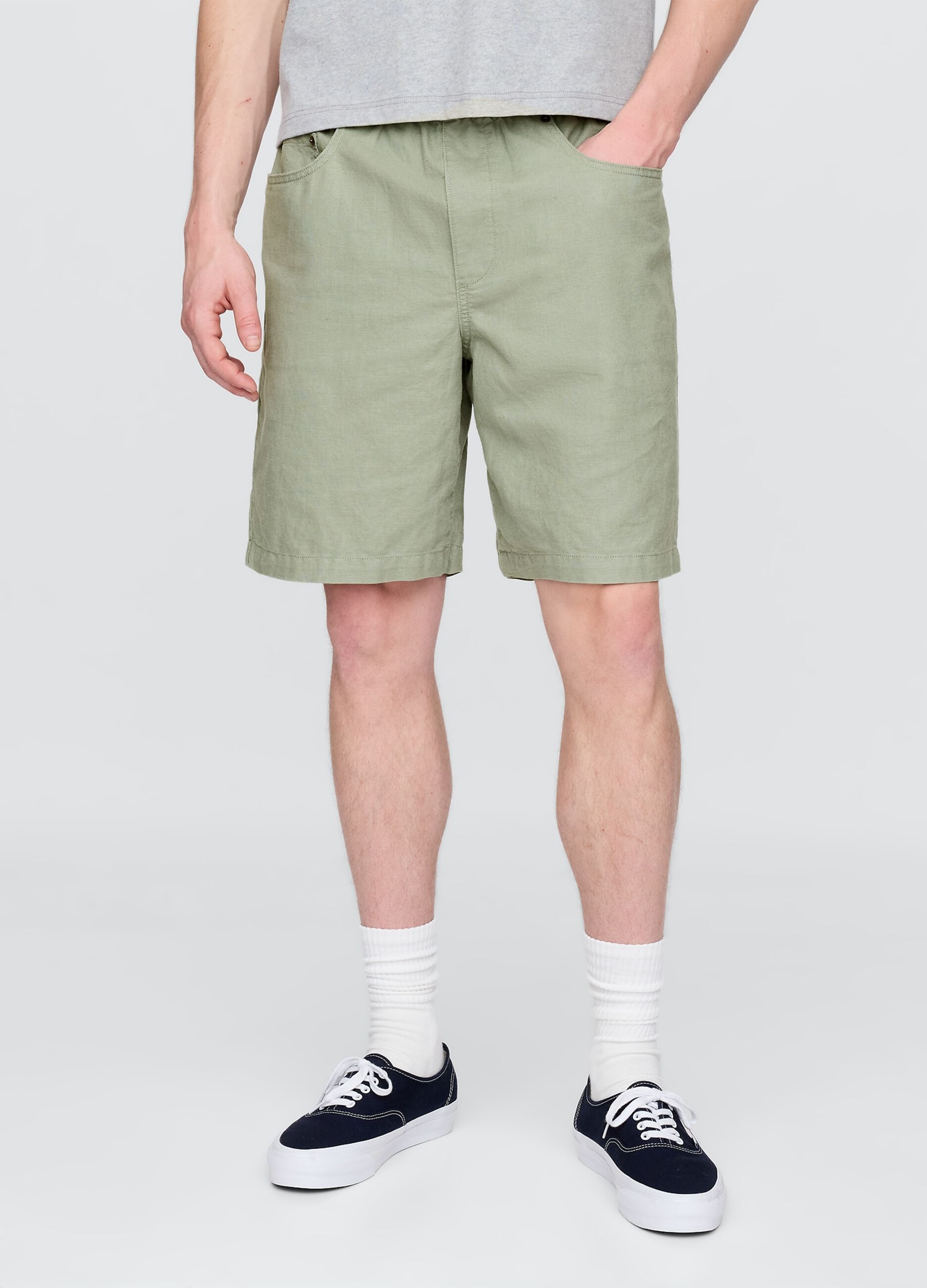 Shorts verde in lino e cotone Gap_1