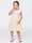 Abito bianco con gonna in tulle floreale