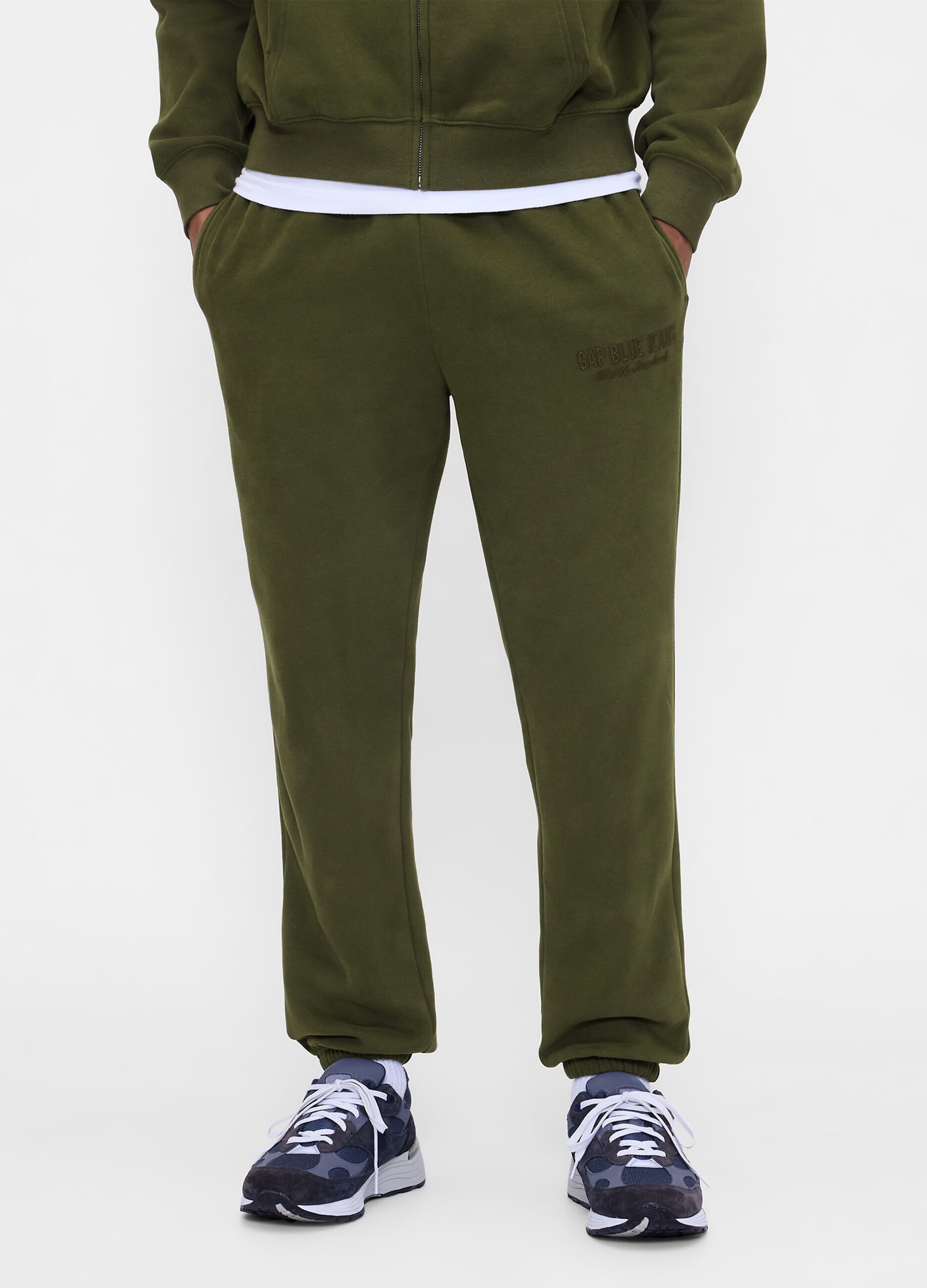 Green Cotton Blend Trousers