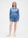 Felpa blu con cappuccio e zip_1