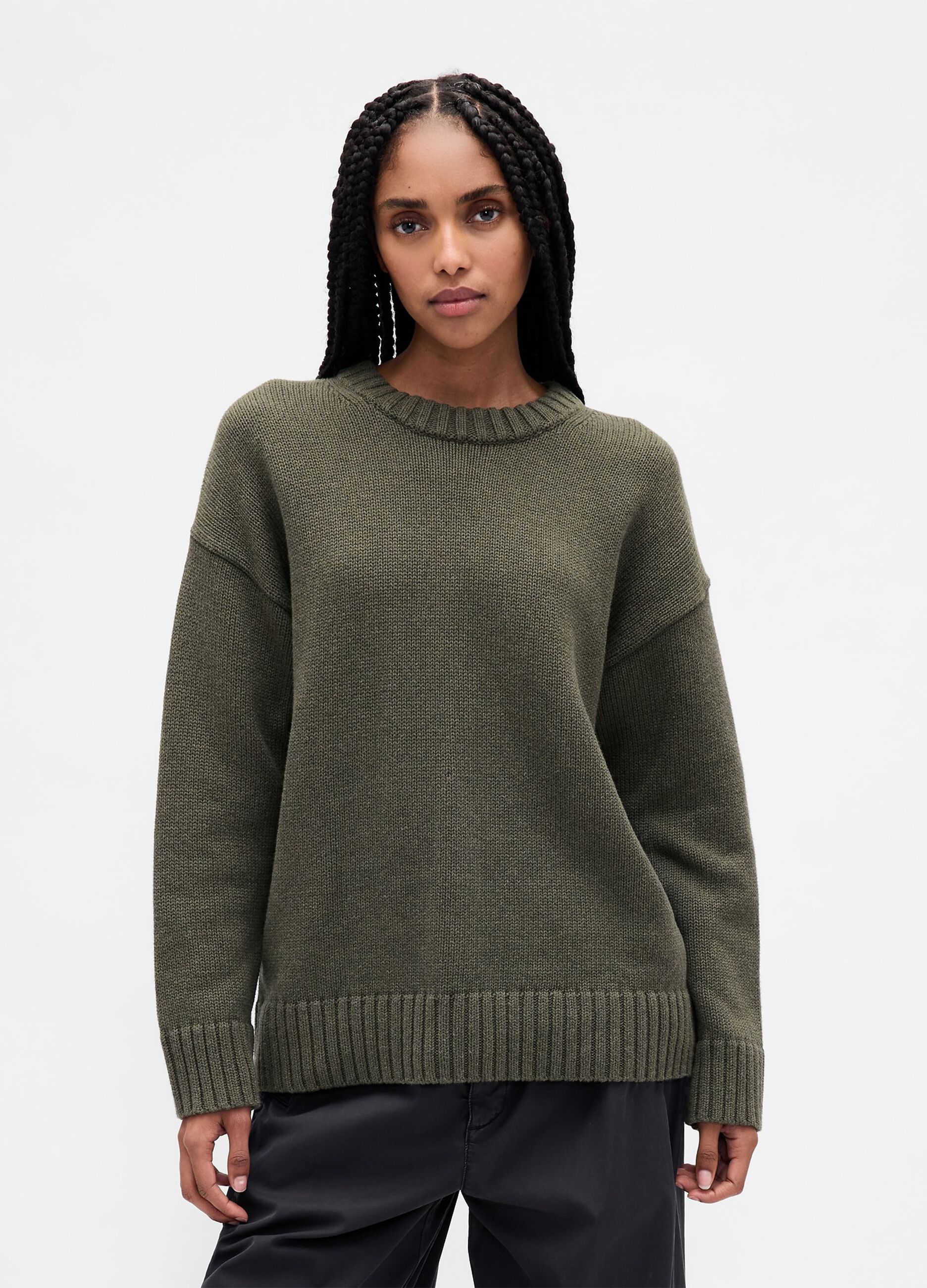 Maglione verde in cotone