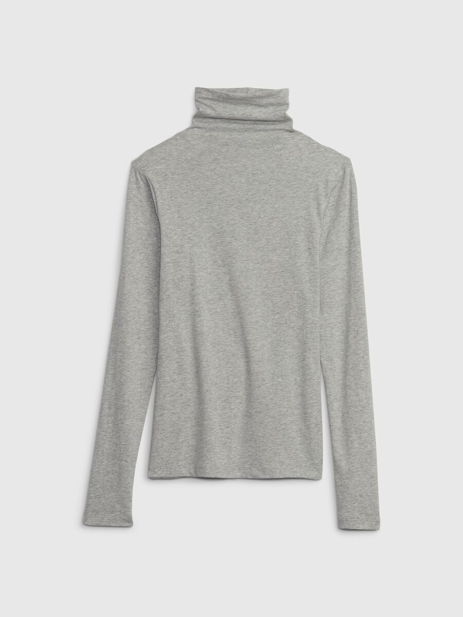 T-shirt a collo alto con maniche lunghe Donna_3