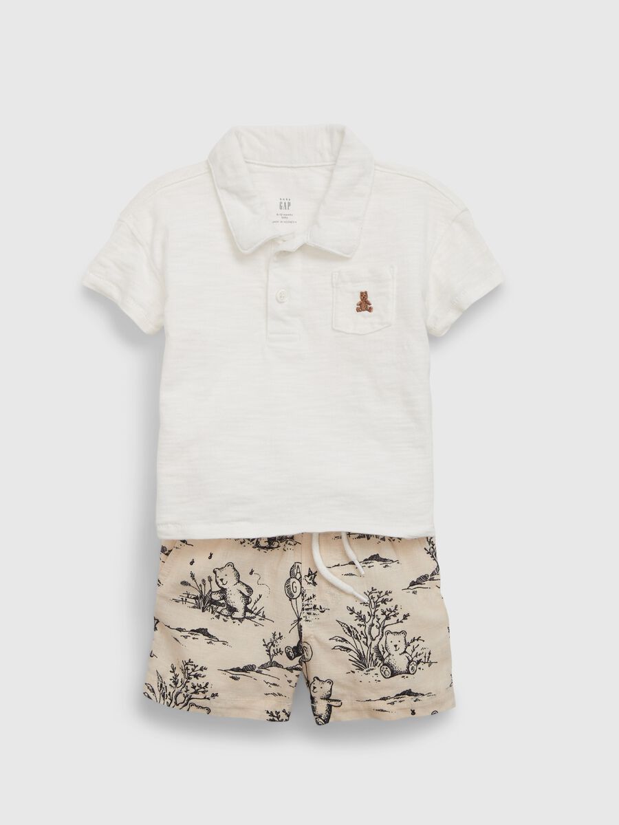 Cotton polo shirt and Bermuda shorts set Newborn Boy_3