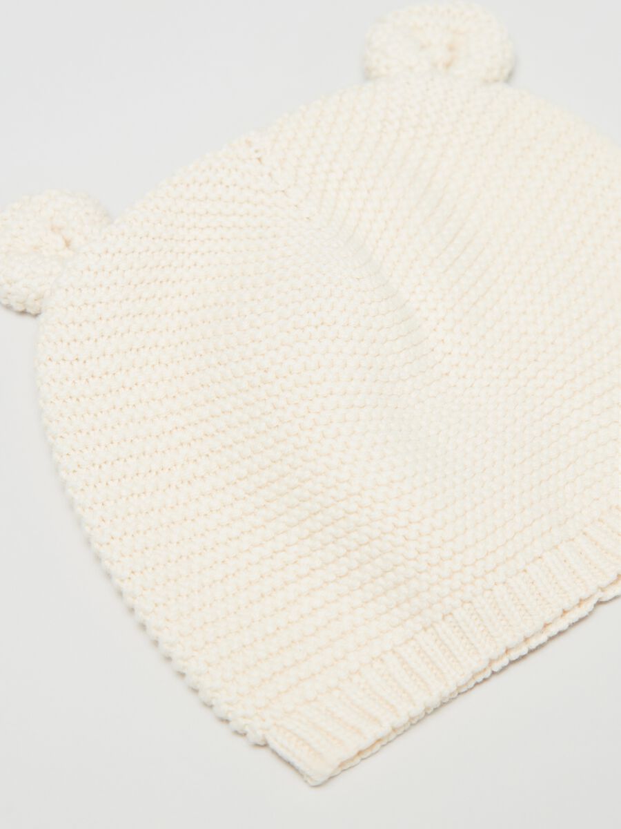 Berretto tricot con orecchie Neonato_1