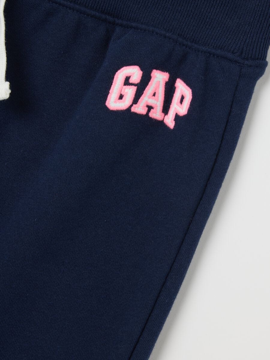 Blue joggers with logo Girl_3