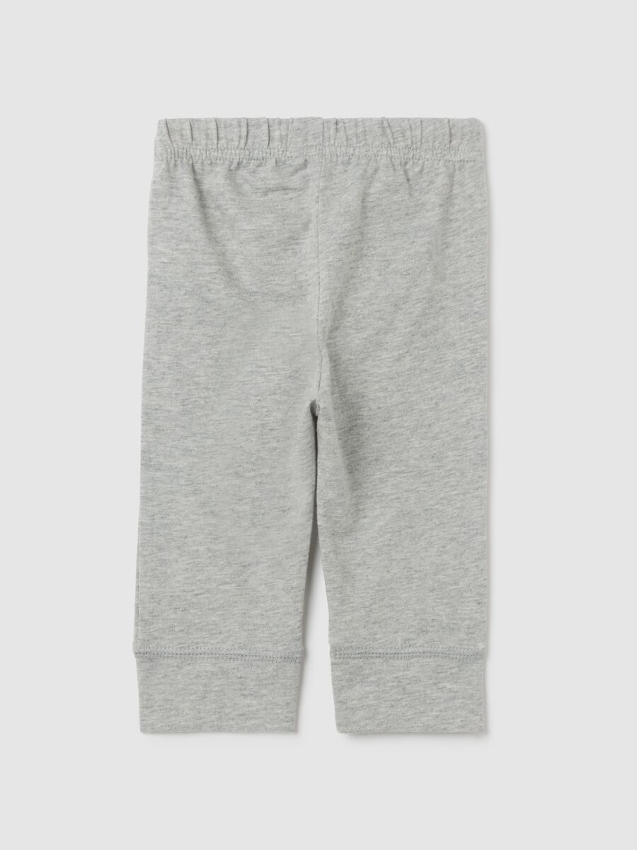 Joggers con coulisse e ricamo orsetto Bimbo_1