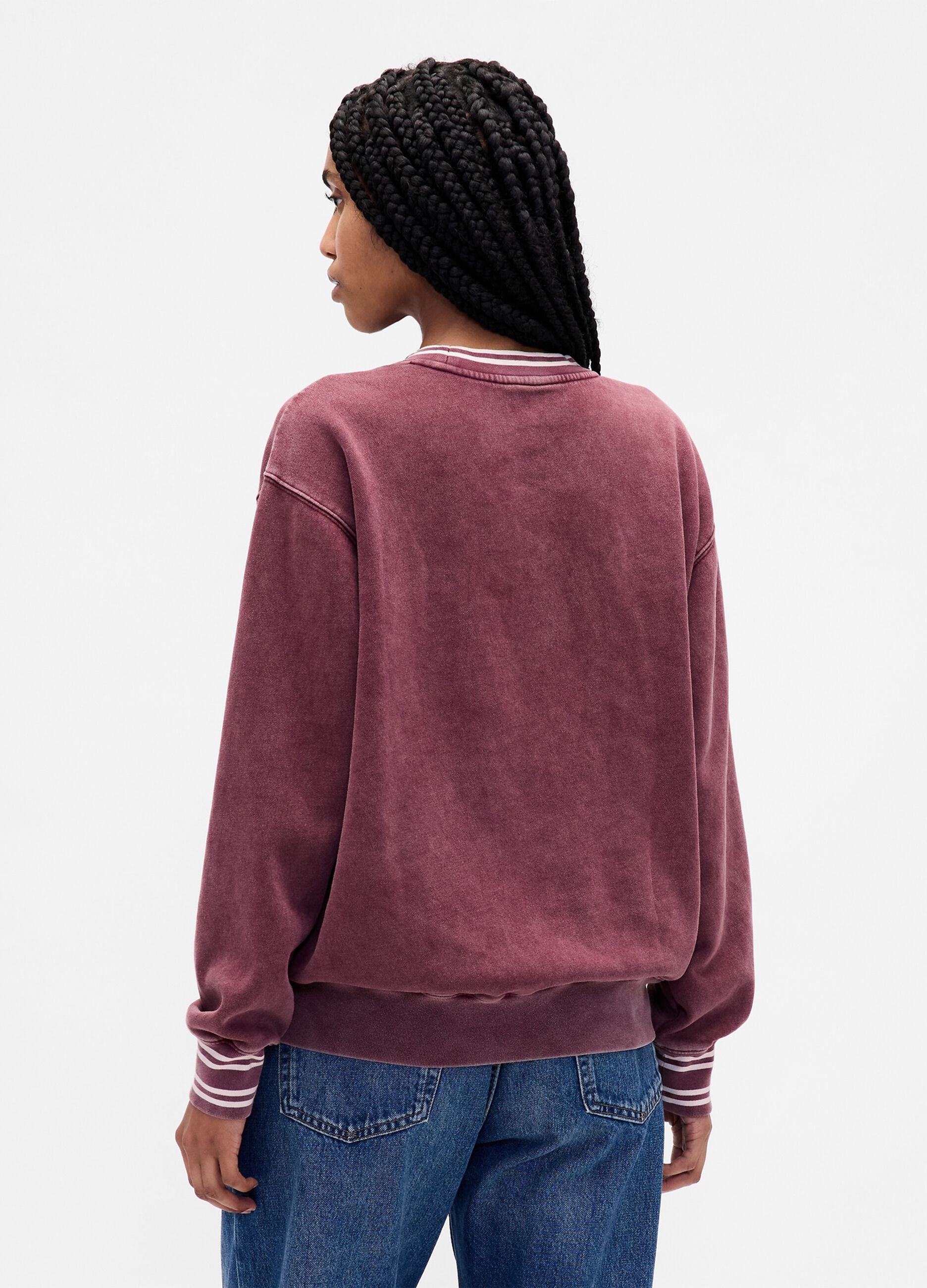 Purple Crew Neck Sweatshirt_1