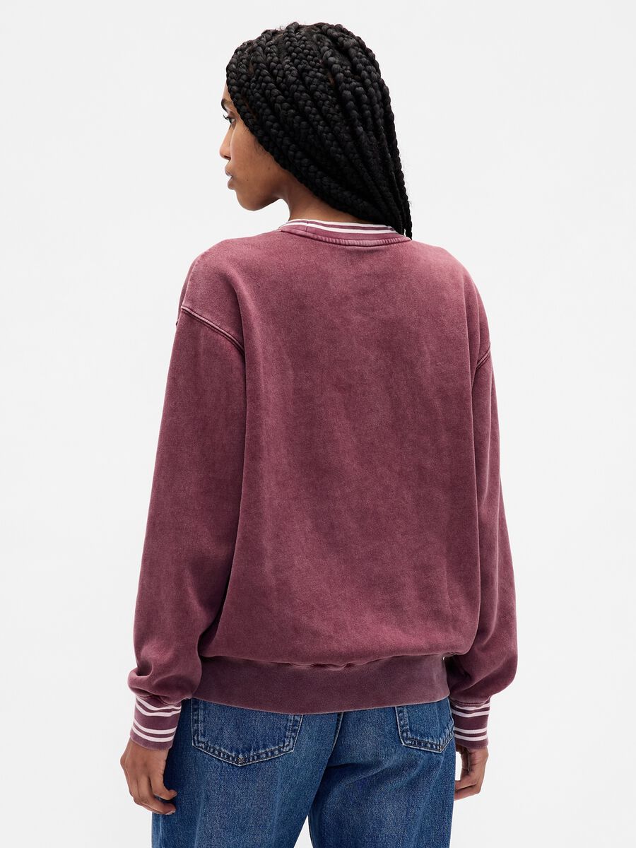 Purple Crew Neck Sweatshirt Woman_1