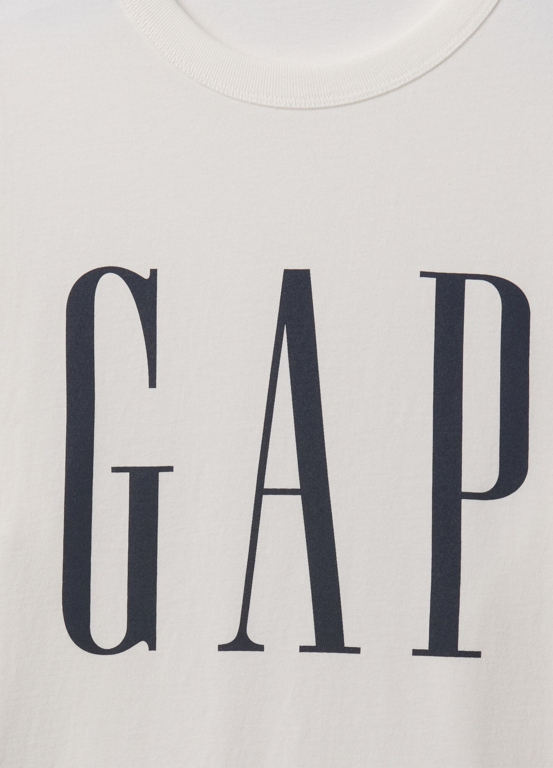T-shirt bianca a maniche lunghe con logo Gap_4