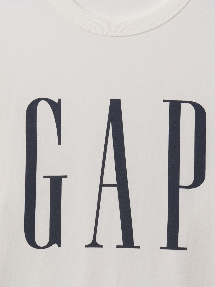 T-shirt bianca a maniche lunghe con logo Gap Uomo_4
