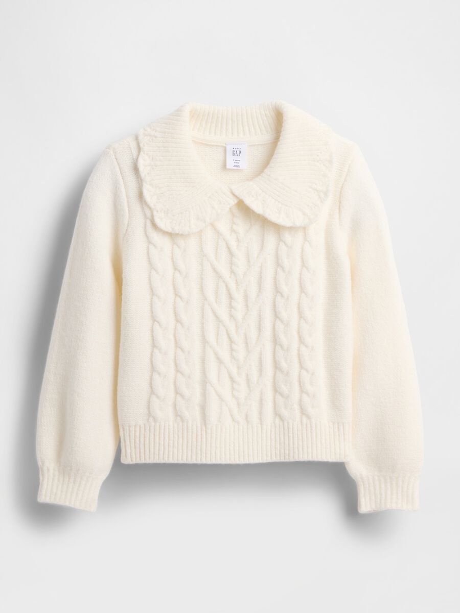 White Sweater for Girls in Material Blend Baby Girl_1