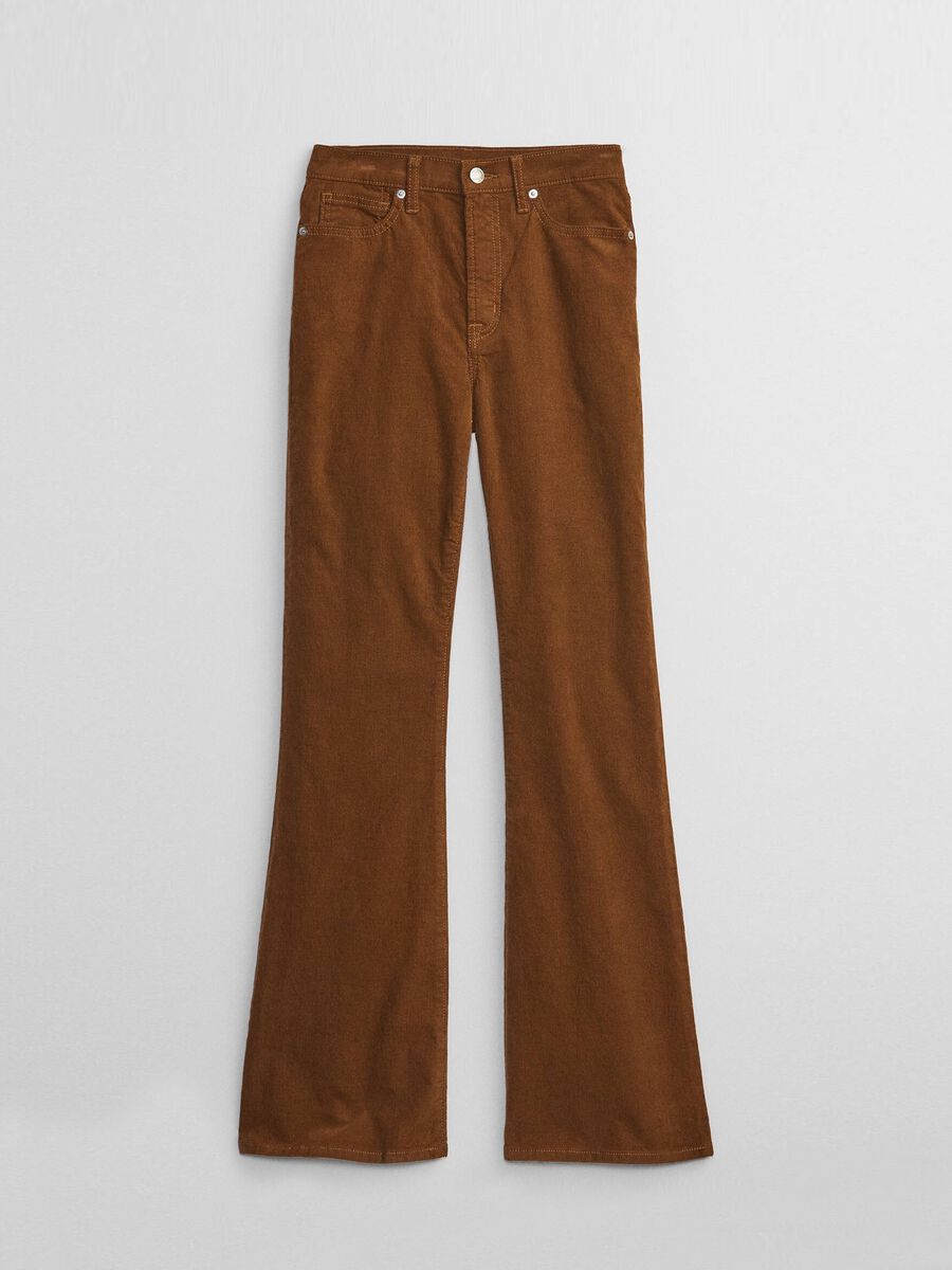 Flare-fit stretch corduroy jeans Woman_4