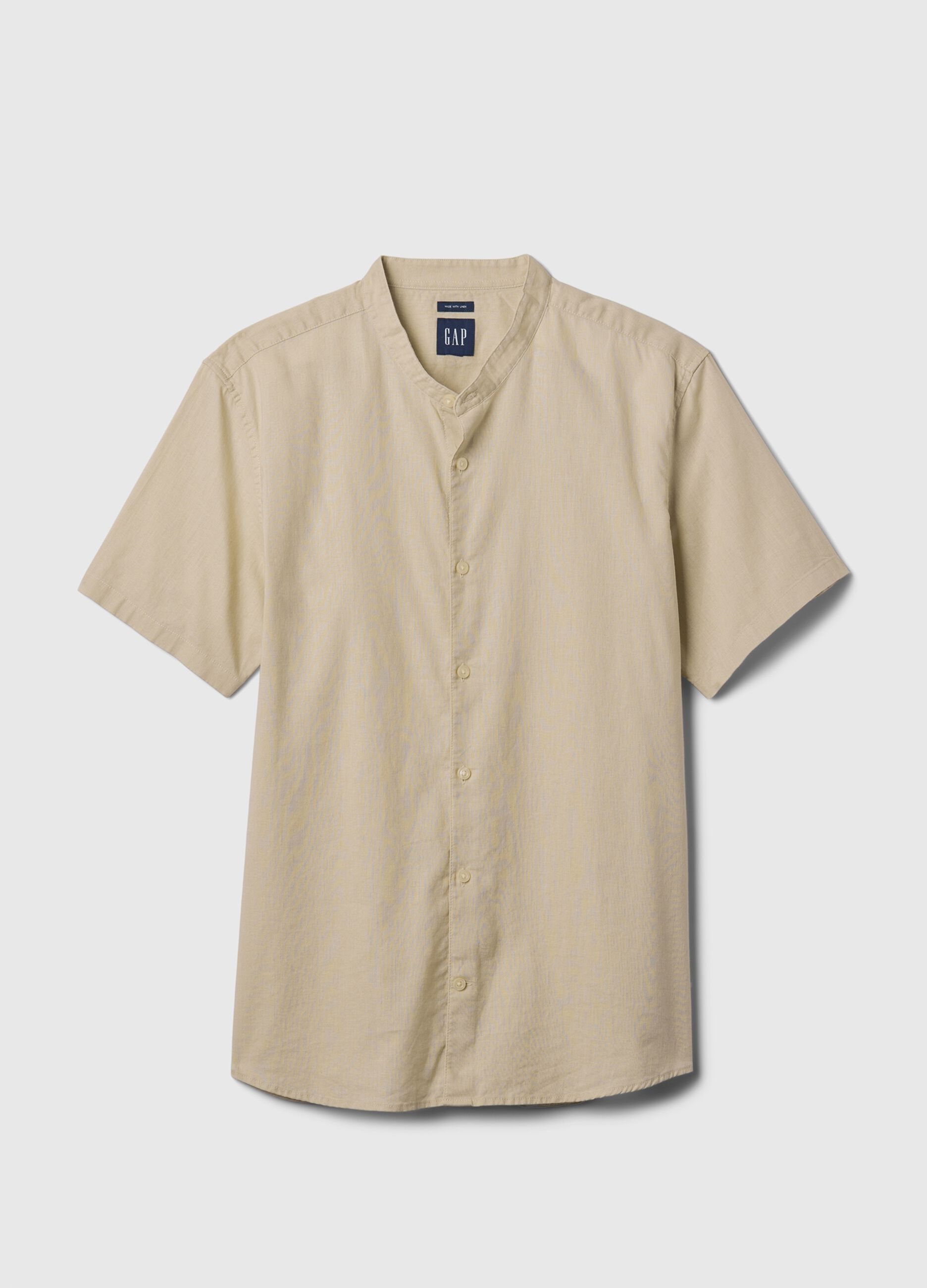 Camicia a maniche corte collo alla coreana_3