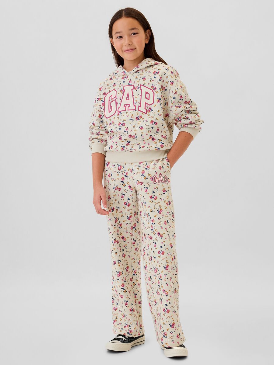 Joggers a gamba larga con ricamo logo Bambina_0