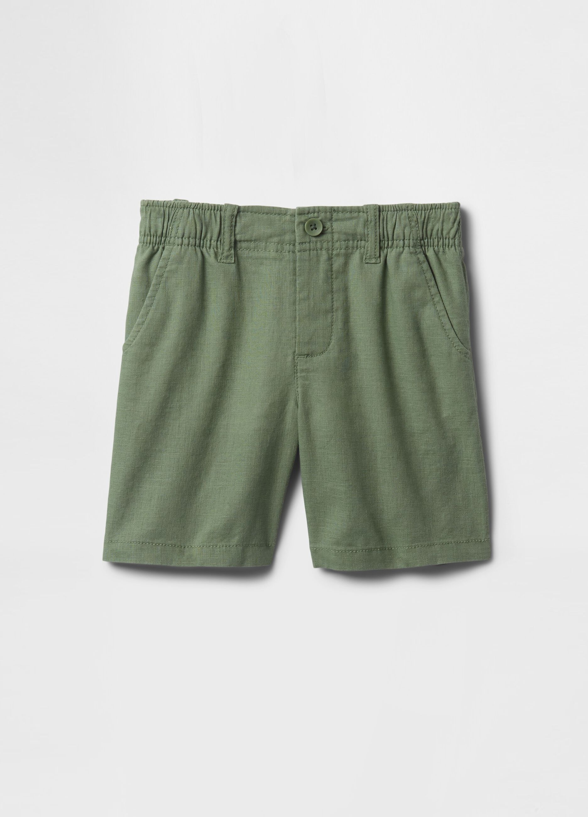 Shorts verde in lino e cotone GAP Kids_1