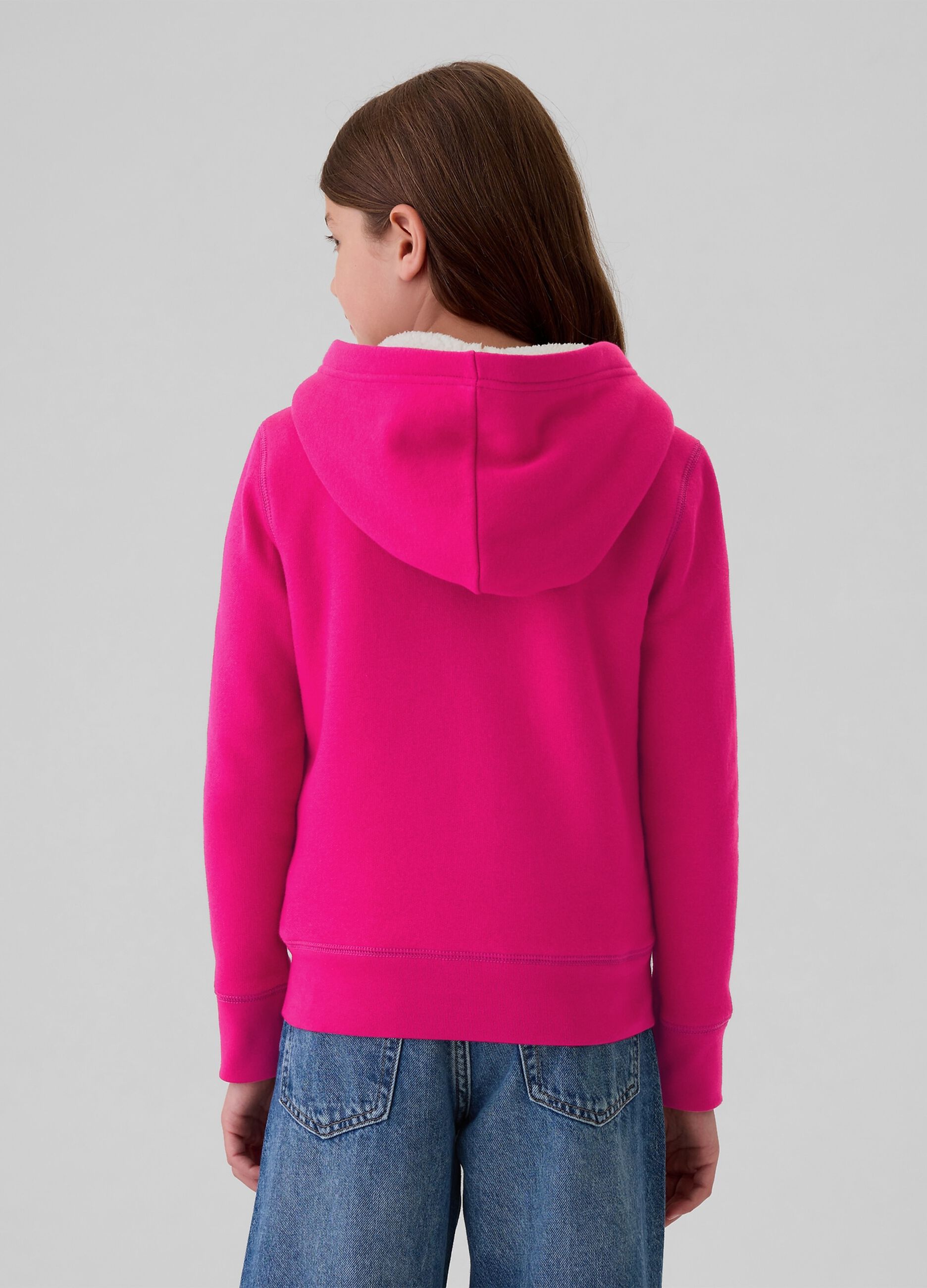 Full-zip con cappuccio interno in sherpa _2