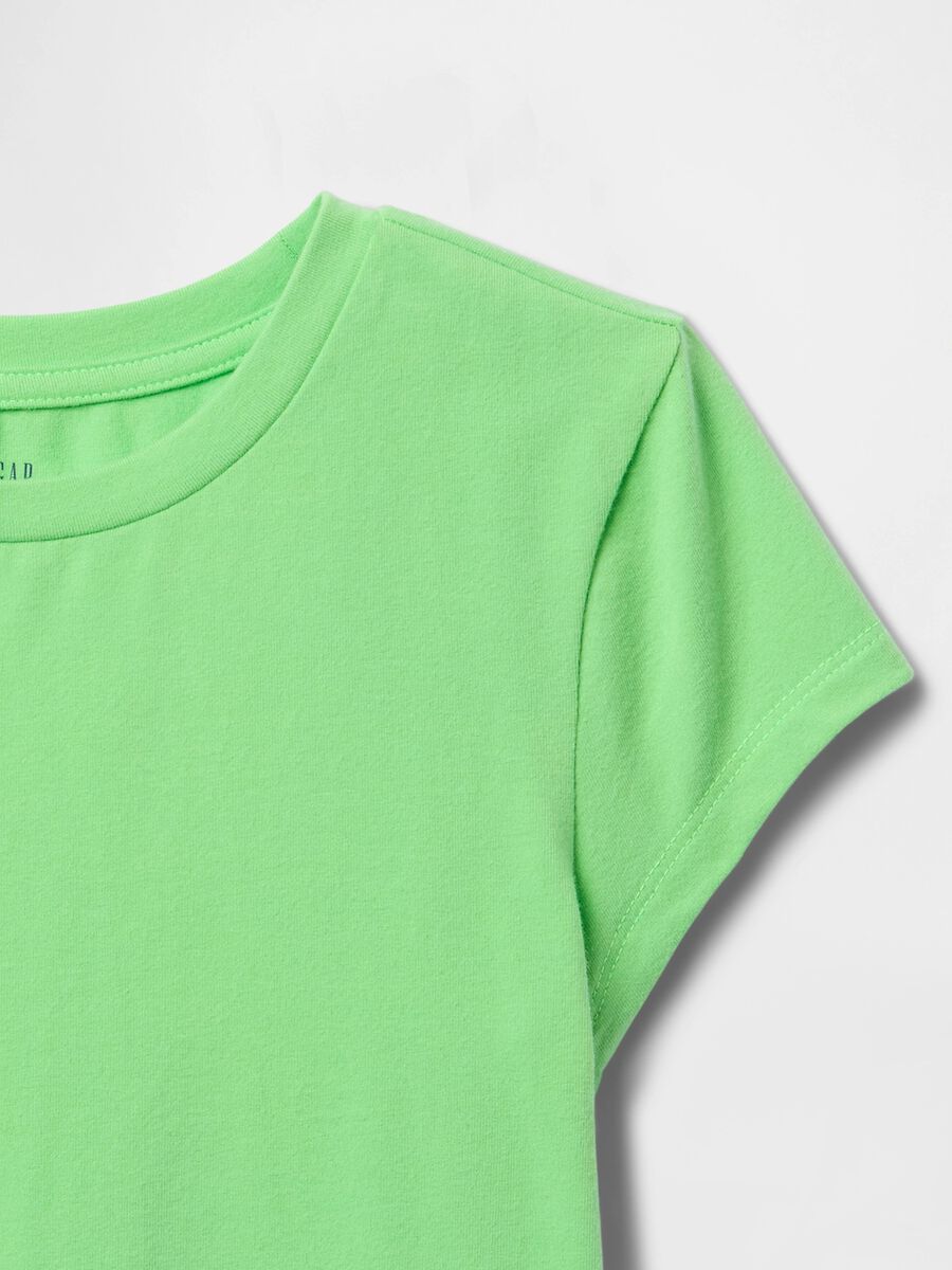 T-shirt verde a maniche corte in cotone stretch GAP Kids Bambina_3