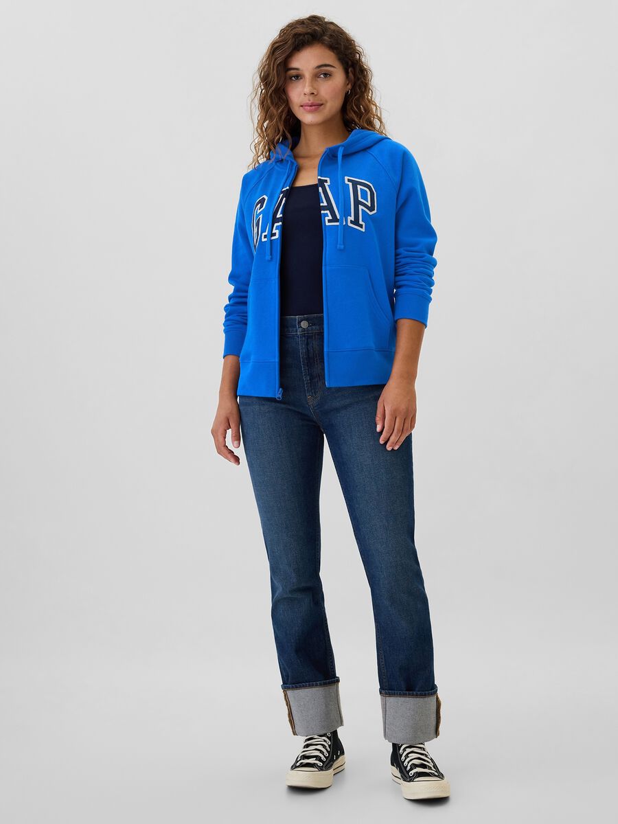 Felpa con cappuccio ricamo logo Donna_1