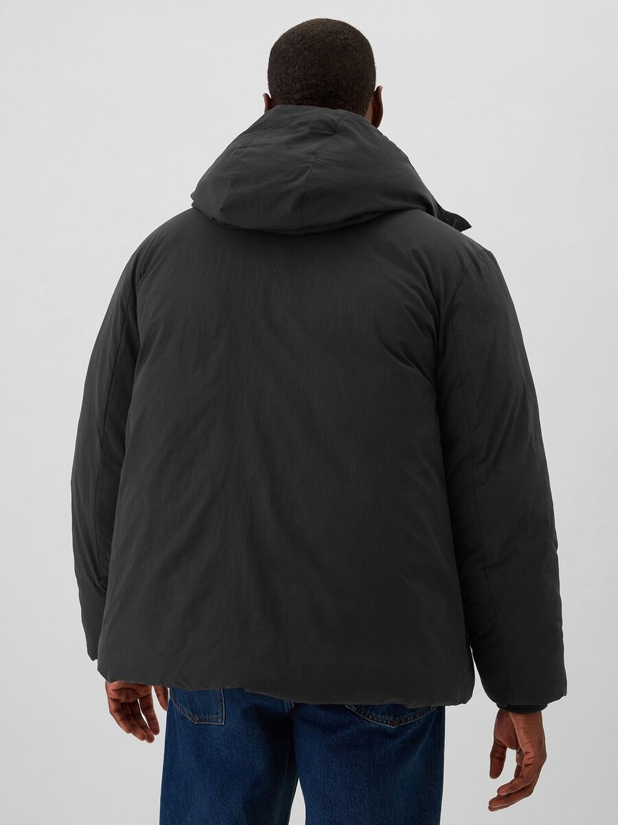 Down jacket with hood and logo embroidery Man_2