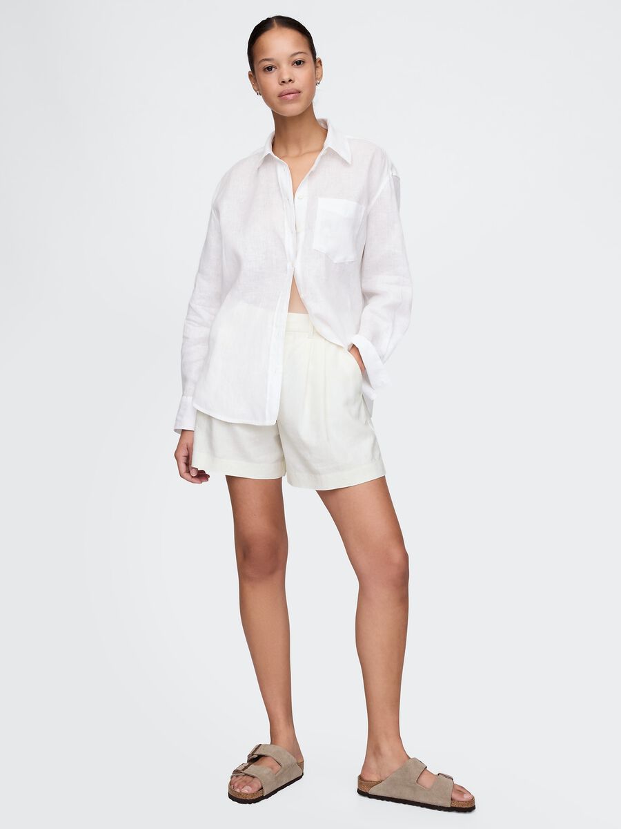 Shorts bianchi in lino e viscoso Gap Donna_0
