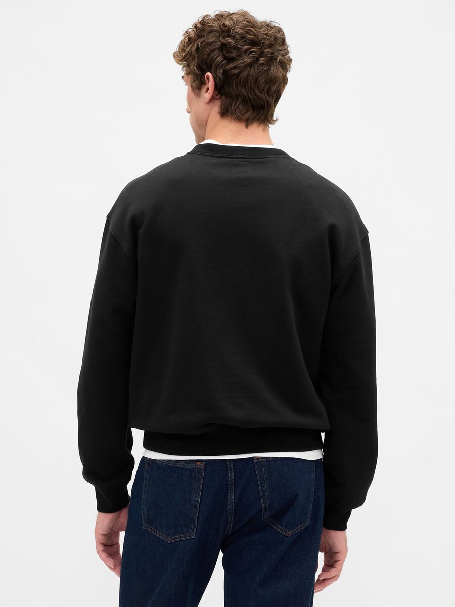 Black Crew Neck Sweatshirt Man_2