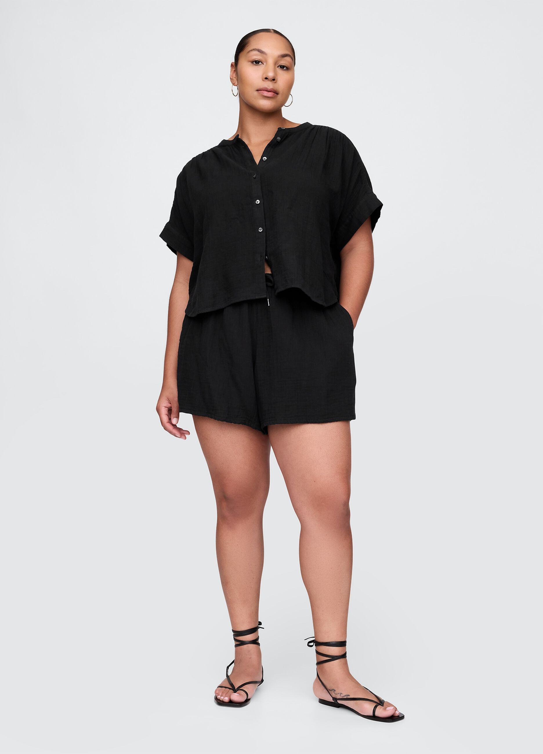 Shorts neri in puro cotone Gap_4
