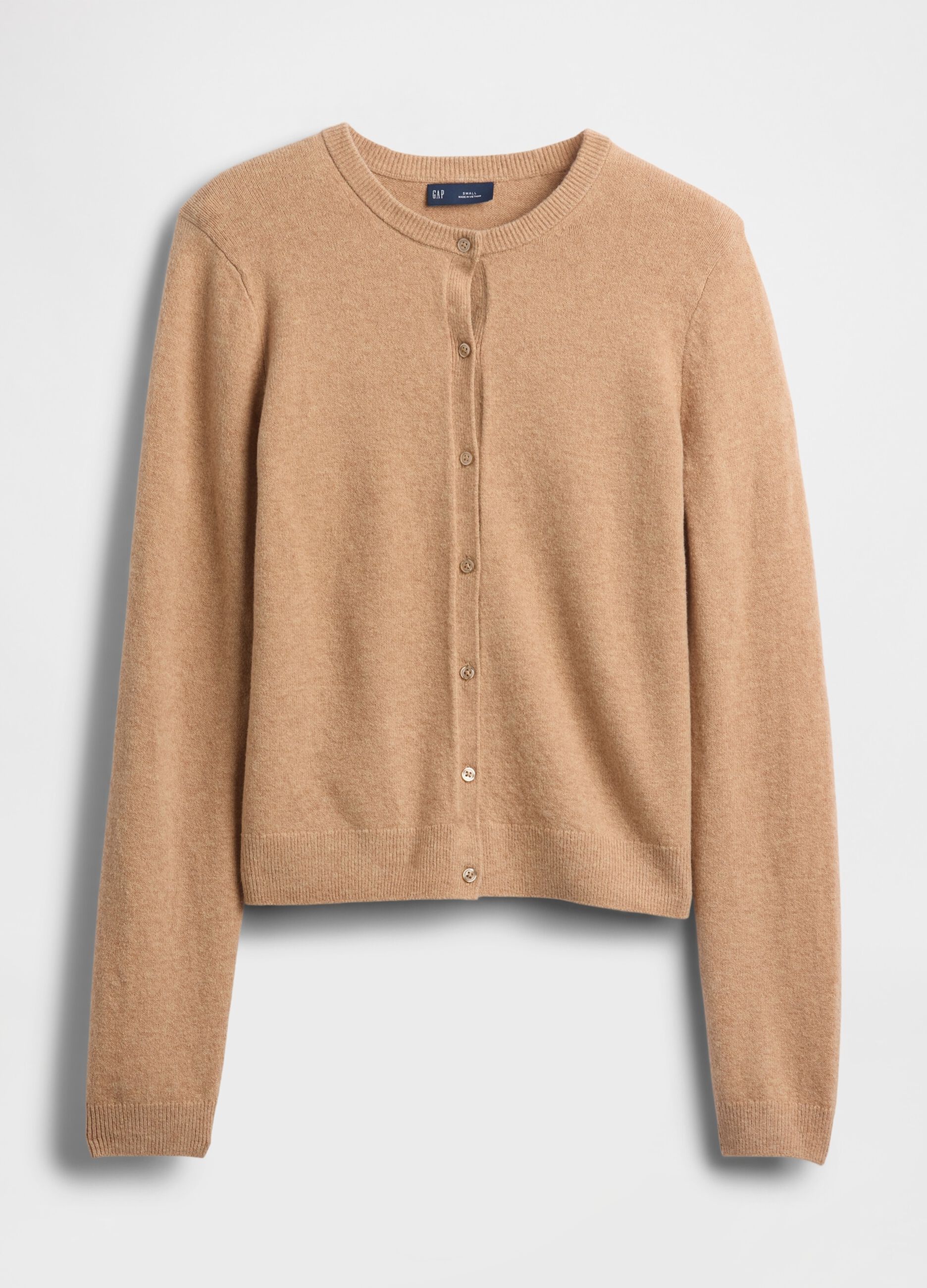 Beige cotton blend cardigan