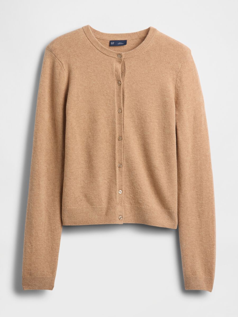 Beige cotton blend cardigan Woman_3