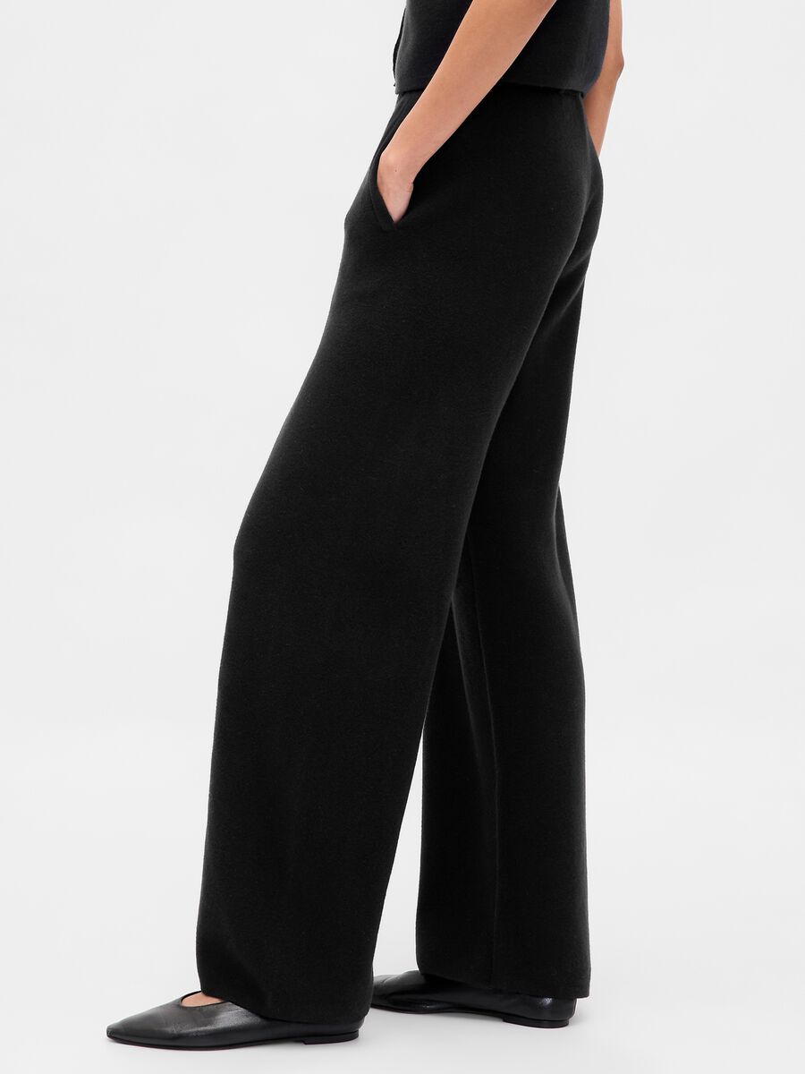 Black Cotton Blend Trousers Woman_4