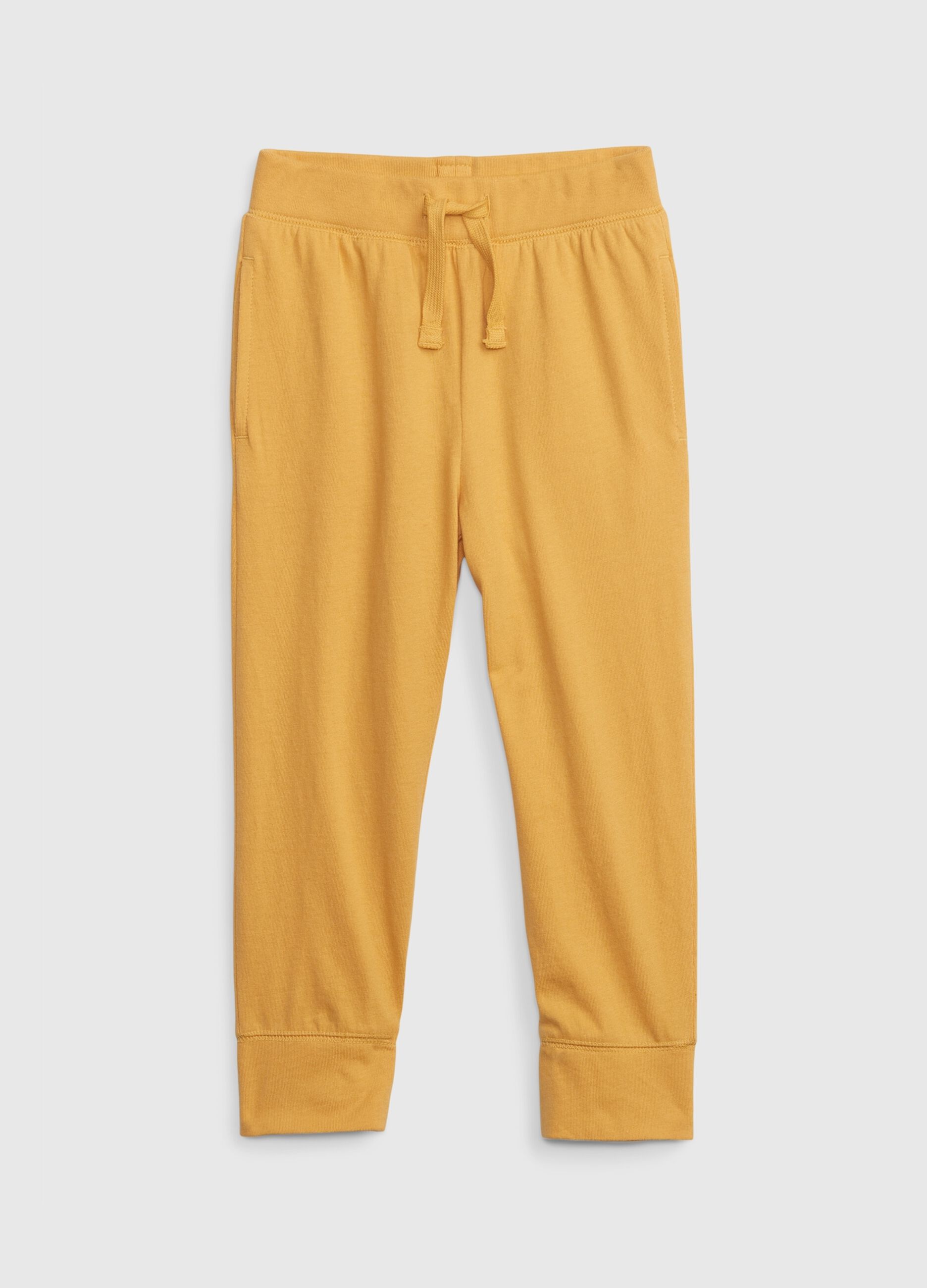 Fleece joggers with pockets and drawstring
