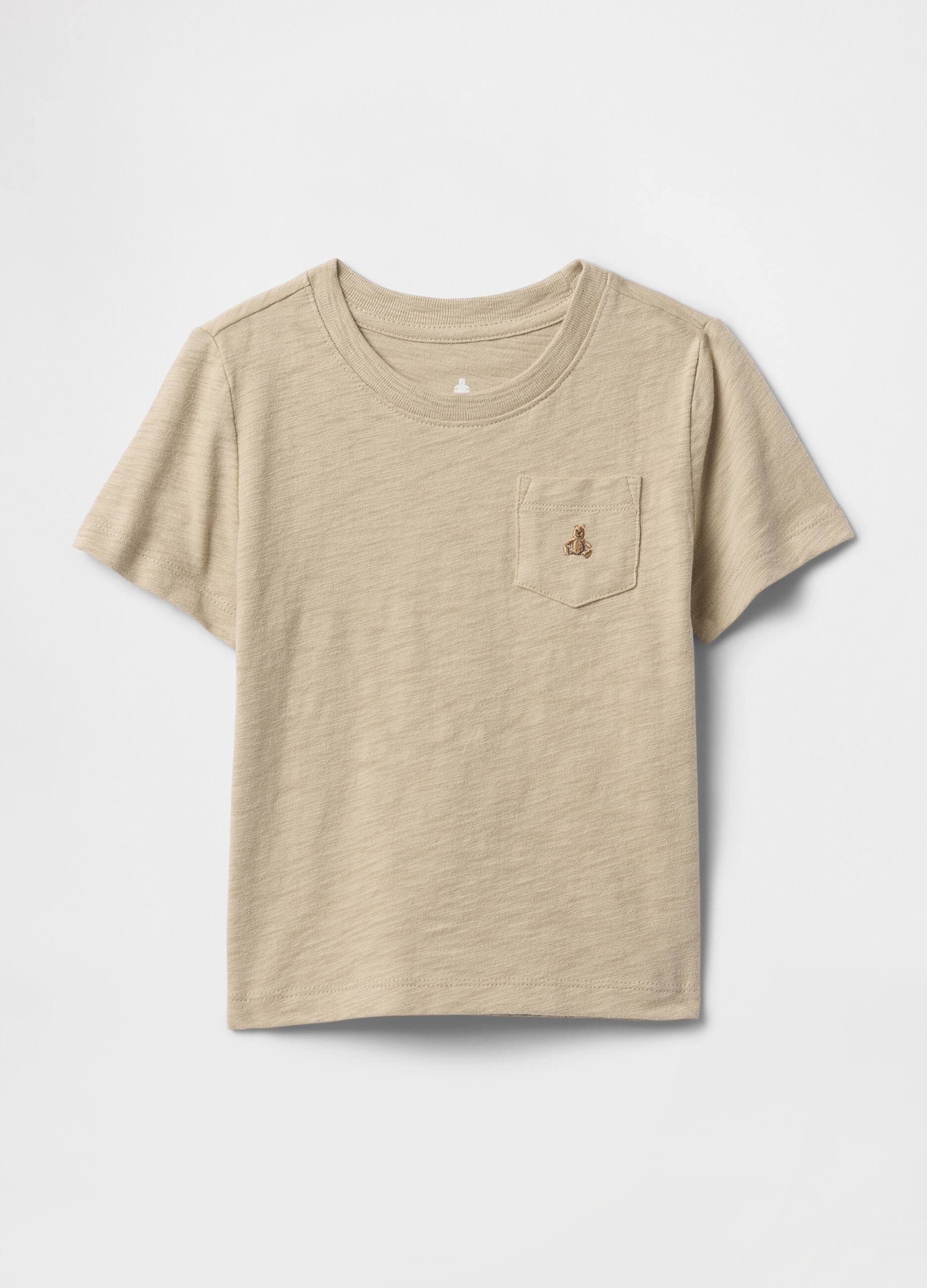 T-shirt beige con taschino