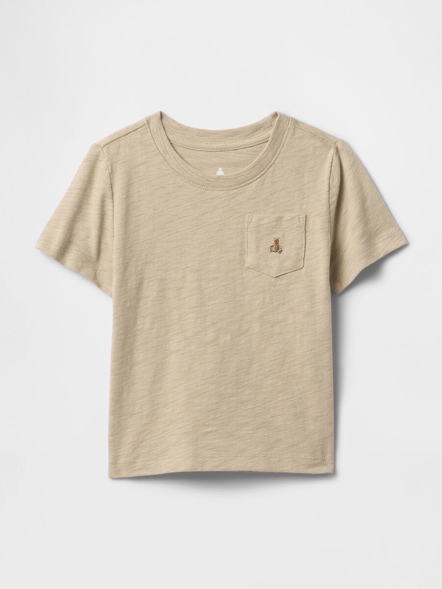 T-shirt beige con taschino Baby Boy_0