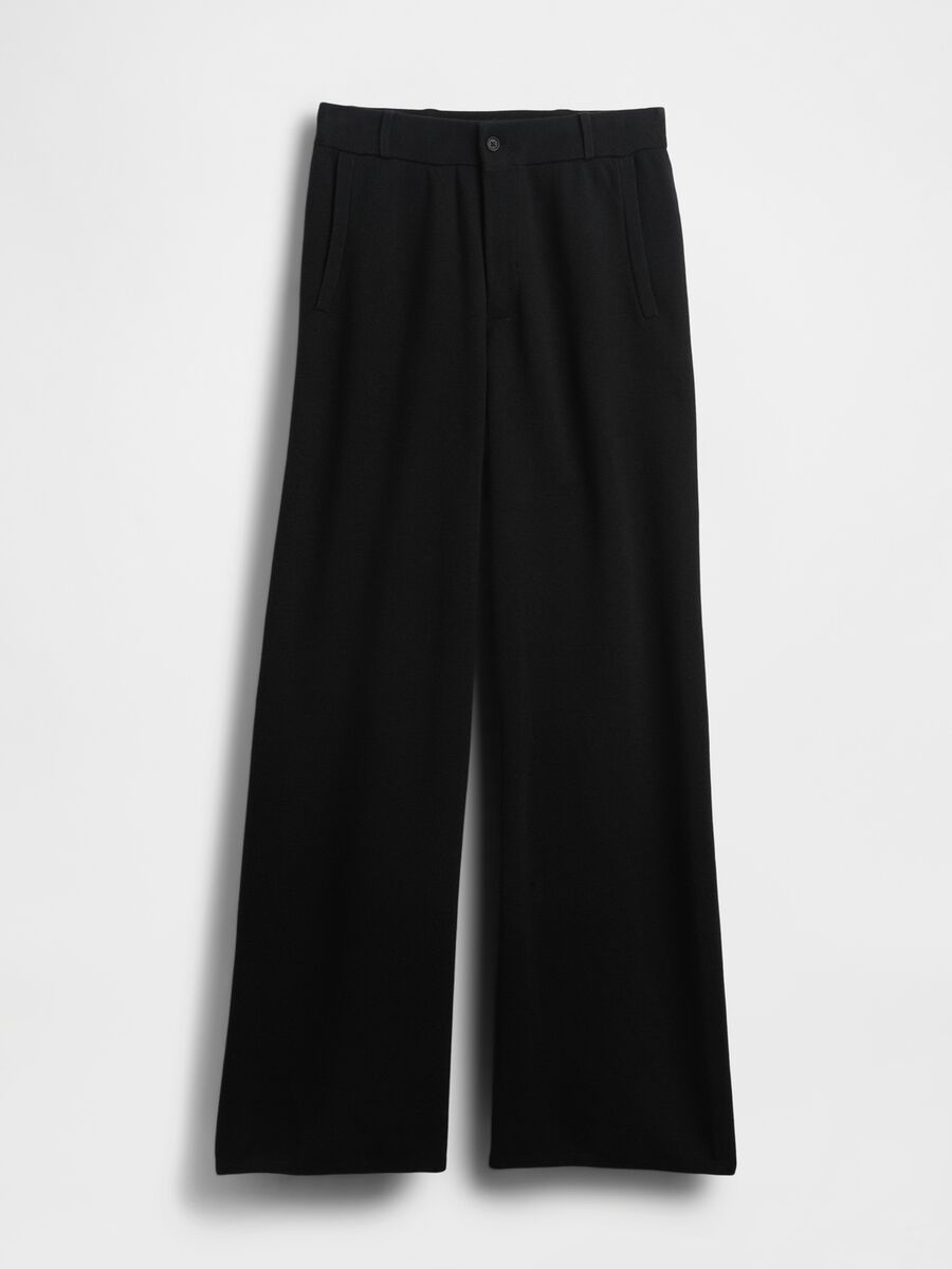Black Cotton Blend Trousers Woman_5