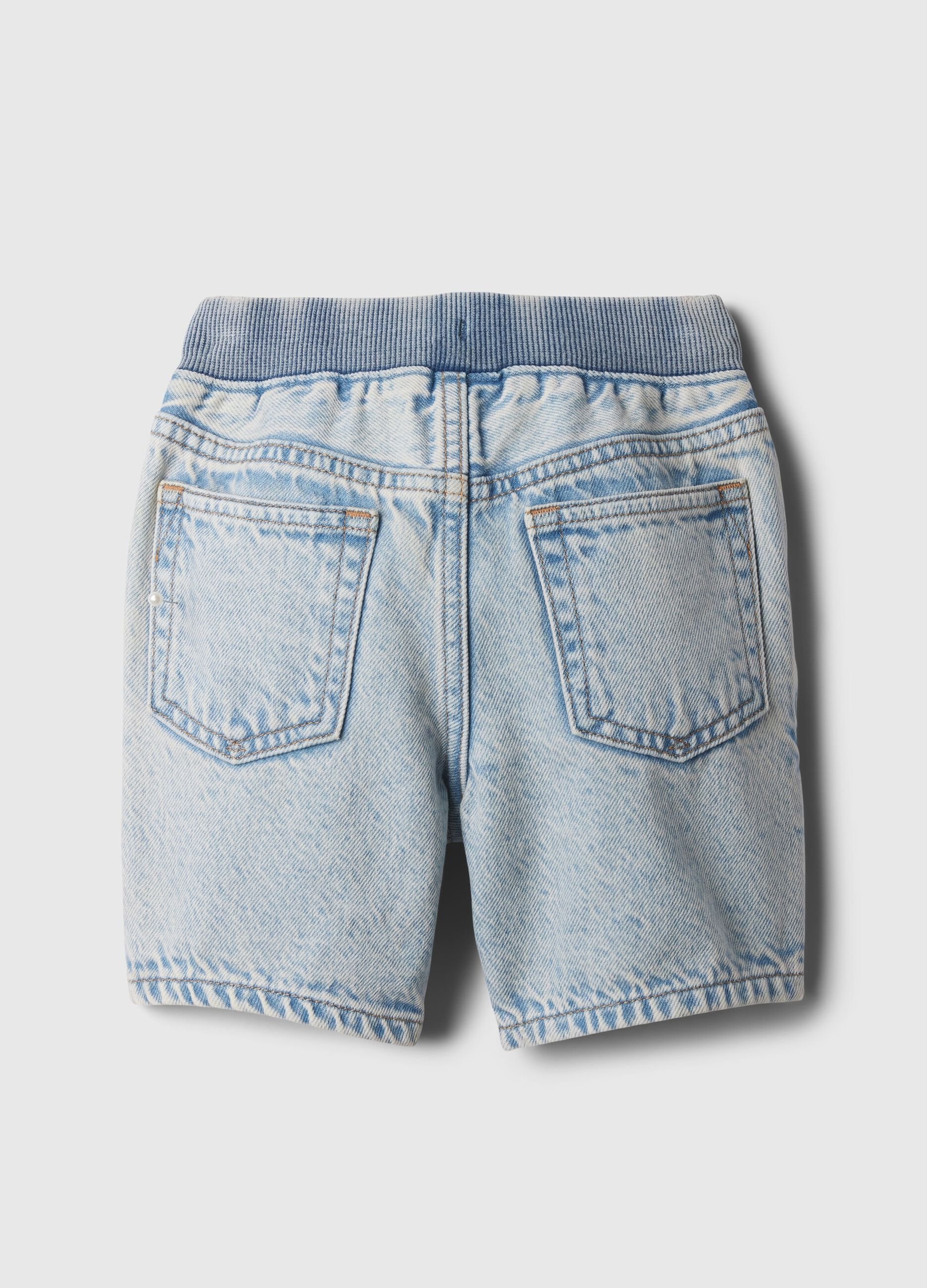 Denim Bermuda shorts with drawstring_1