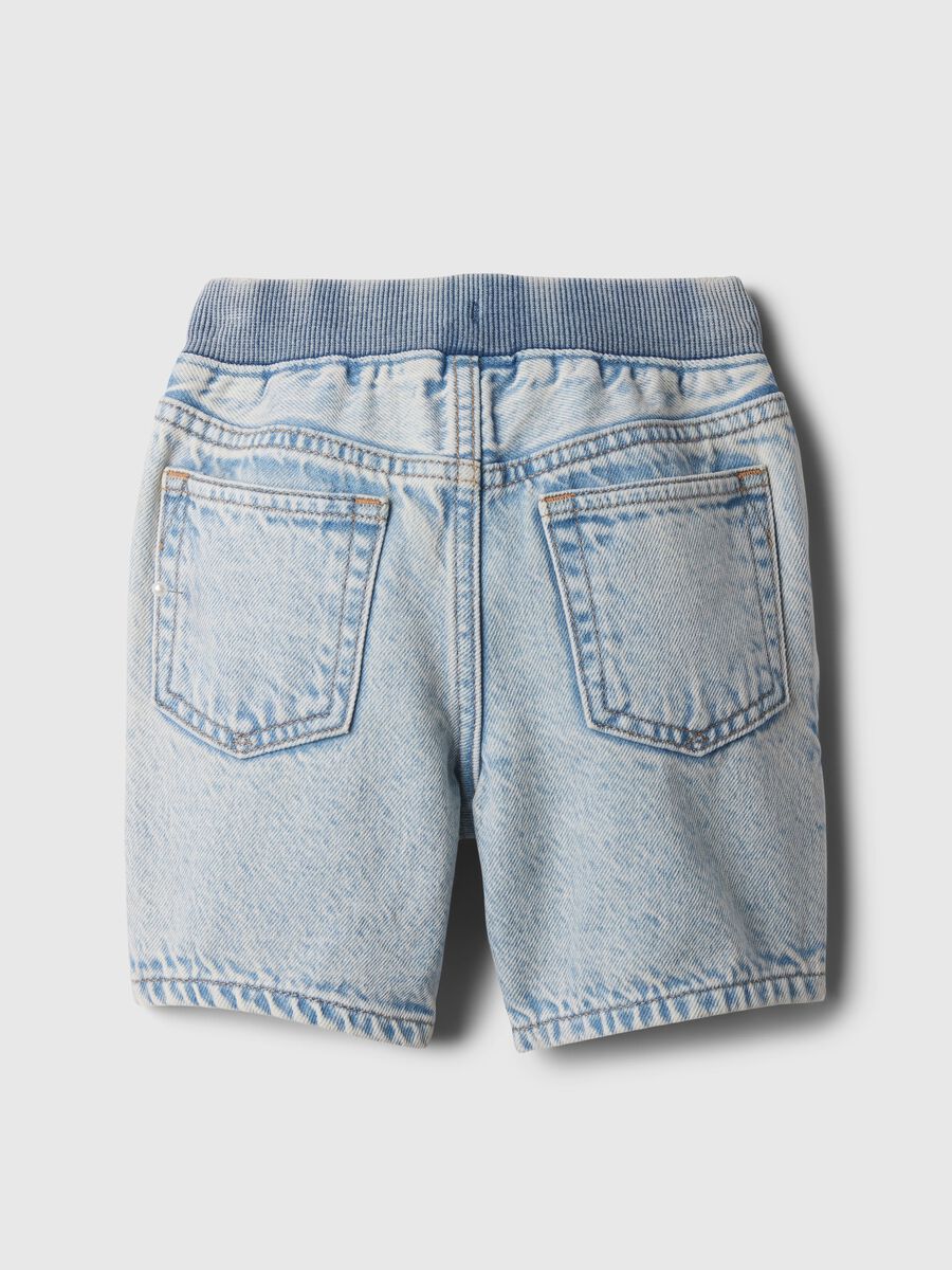 Denim Bermuda shorts with drawstring Newborn Boy_1