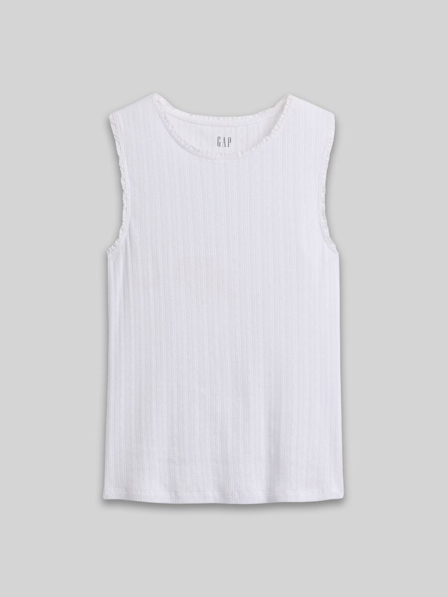 Tank top in misto cotone a costine Donna_3
