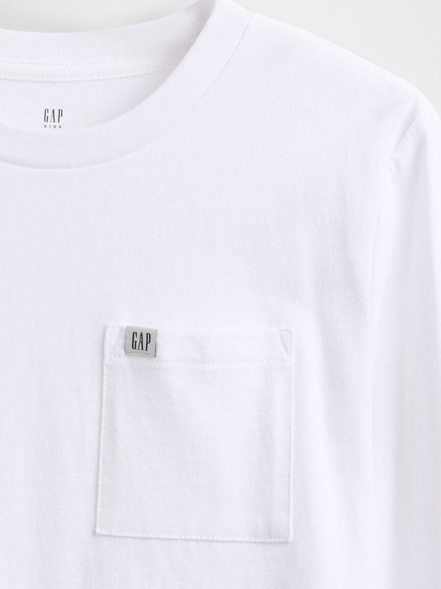 Maglia bianca a maniche lunghe in cotone Bambino_1