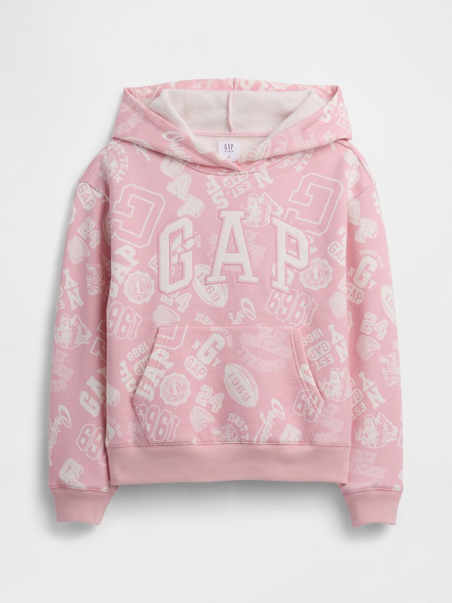 Felpa rosa con cappuccio e stampa GAP Bambina_0
